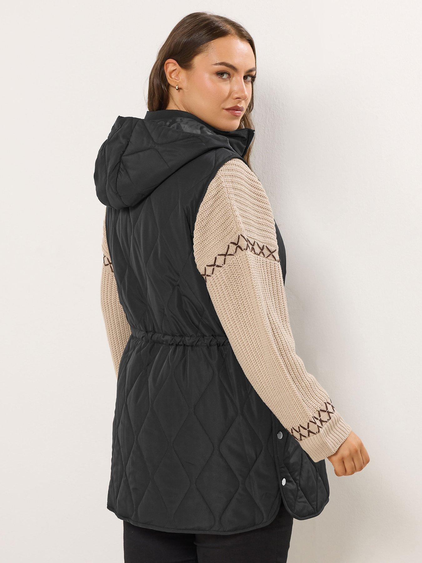 stillFront image of yours-curve-quilted-gilet-black