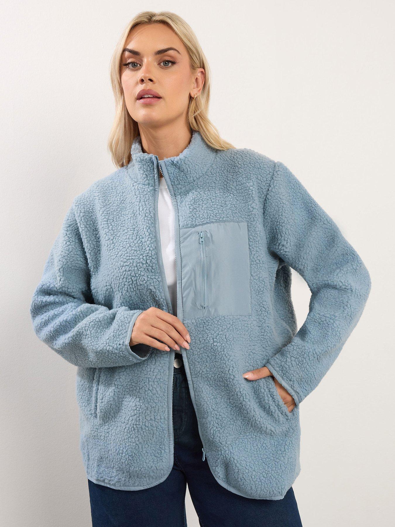 Yours Curve Borg Pocket Fleece - Blue