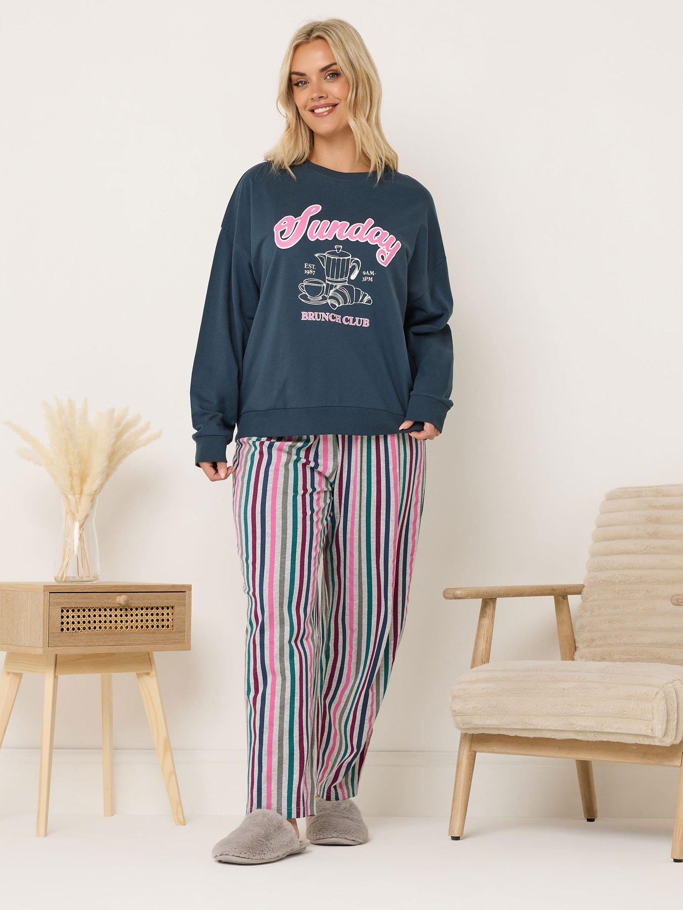 Yours Curve Sunday Brunch Club Lounge Set - Green