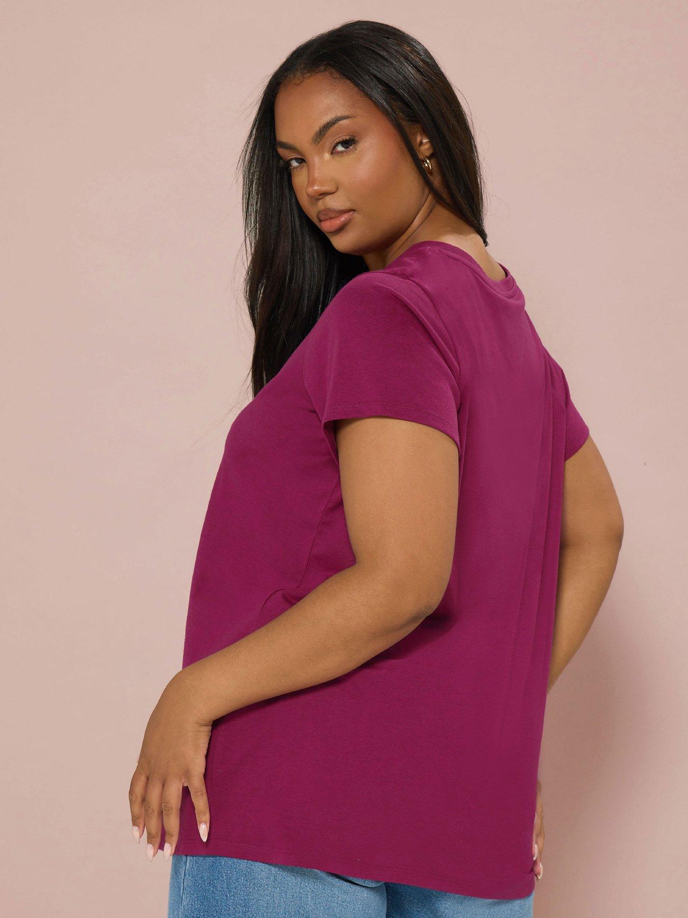  image of yours-curve-3-pack-core-combo-long-sleeve-short-sleeve-amp-vest-top-pink