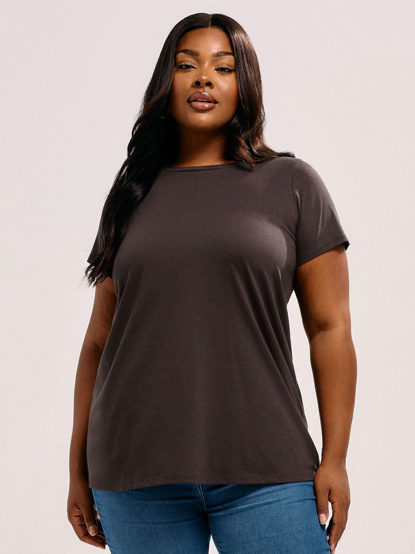  image of yours-curve-3-pack-core-combo-long-sleeve-short-sleeve-amp-vest-top-brown