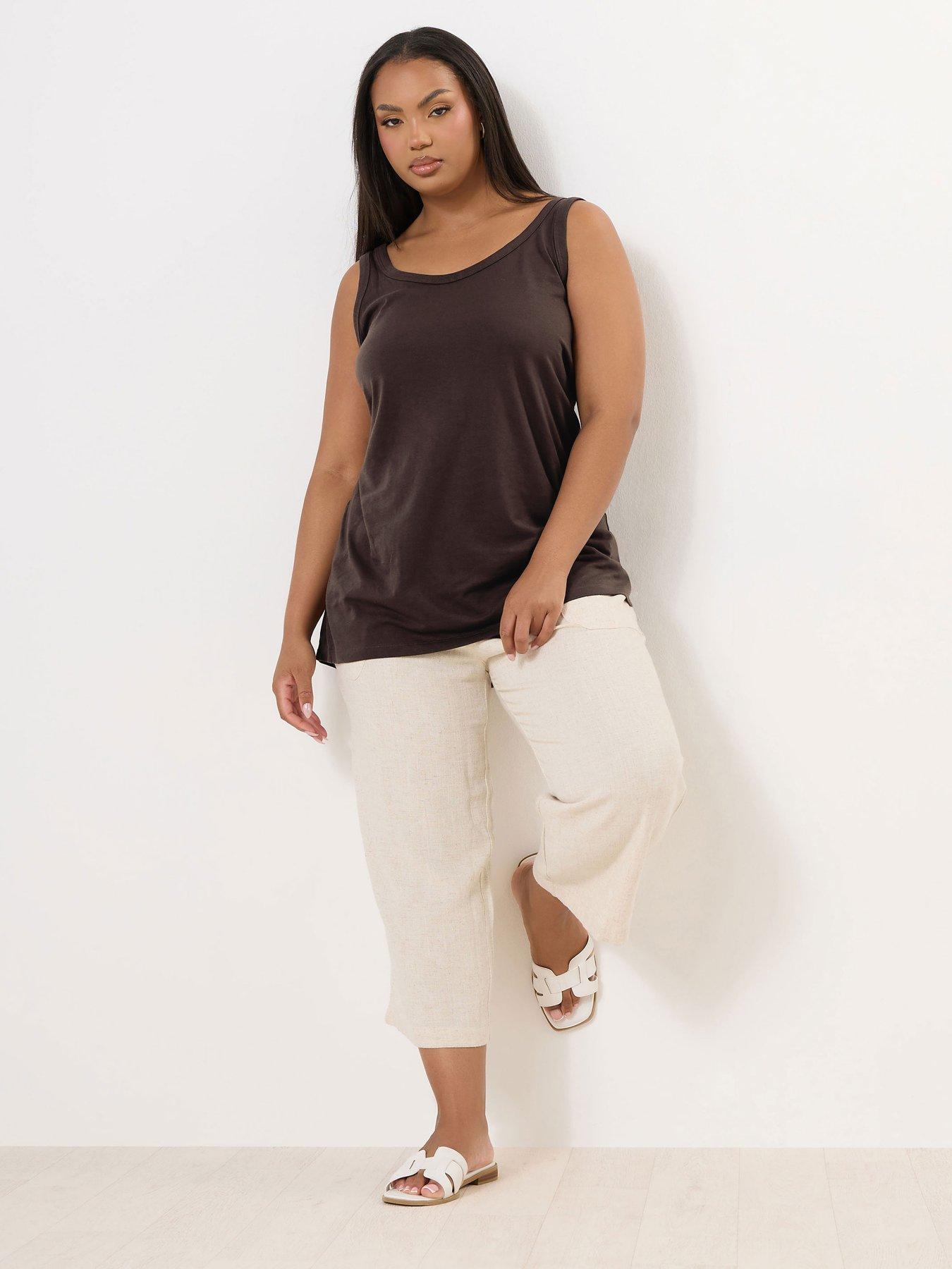  image of yours-curve-3-pack-core-combo-long-sleeve-short-sleeve-amp-vest-top-brown