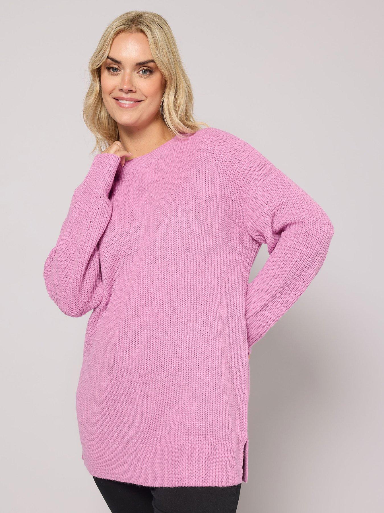 Yours Curve Drop Shoulder Jumper - Pink