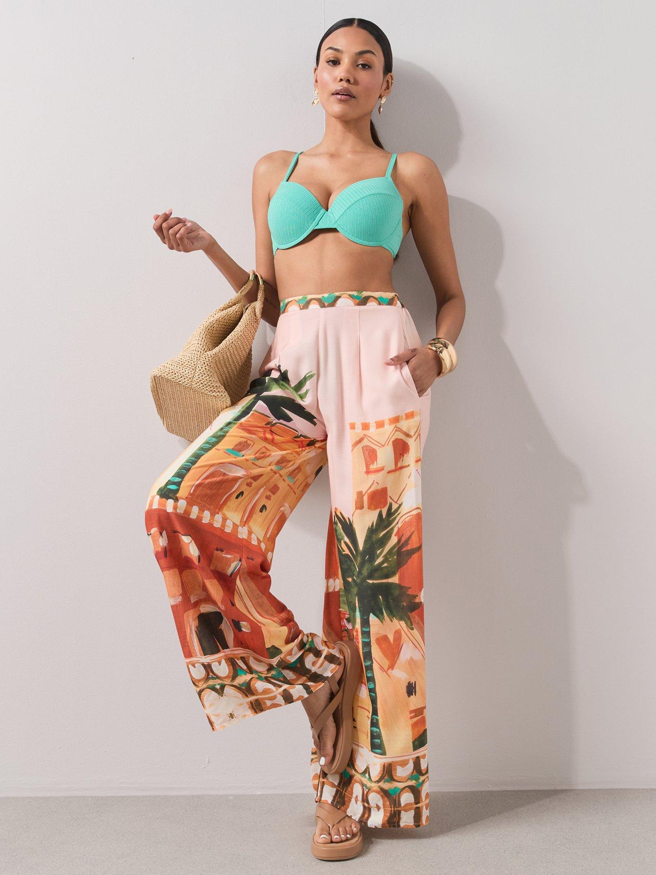 Image 1 of 7 of The Very Collection Printed Beach Trousers