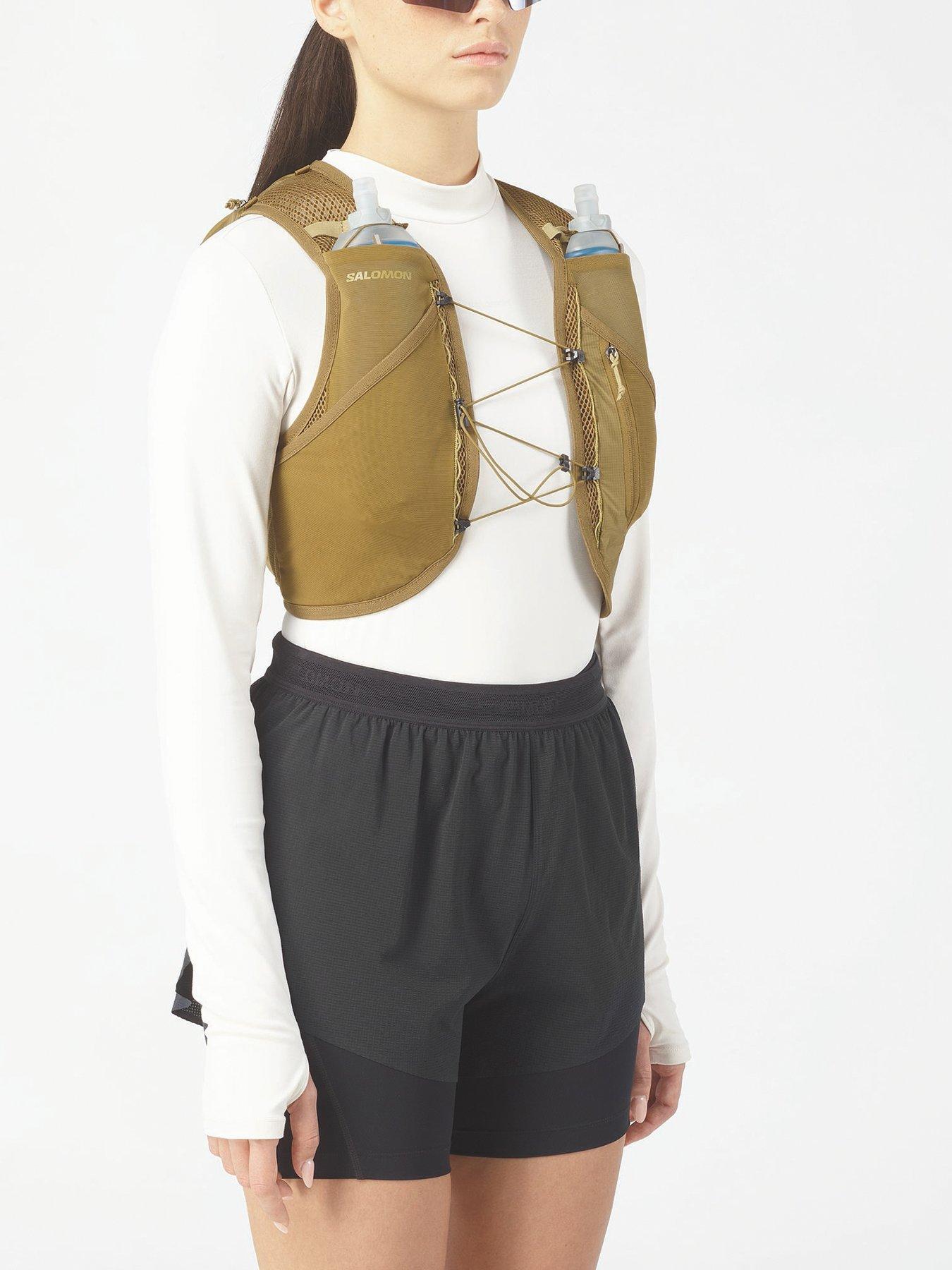 Image 1 of 4 of Salomon Adults Unisex Running Active Skin 8 Hydration Vest Set - Brilliant Olive