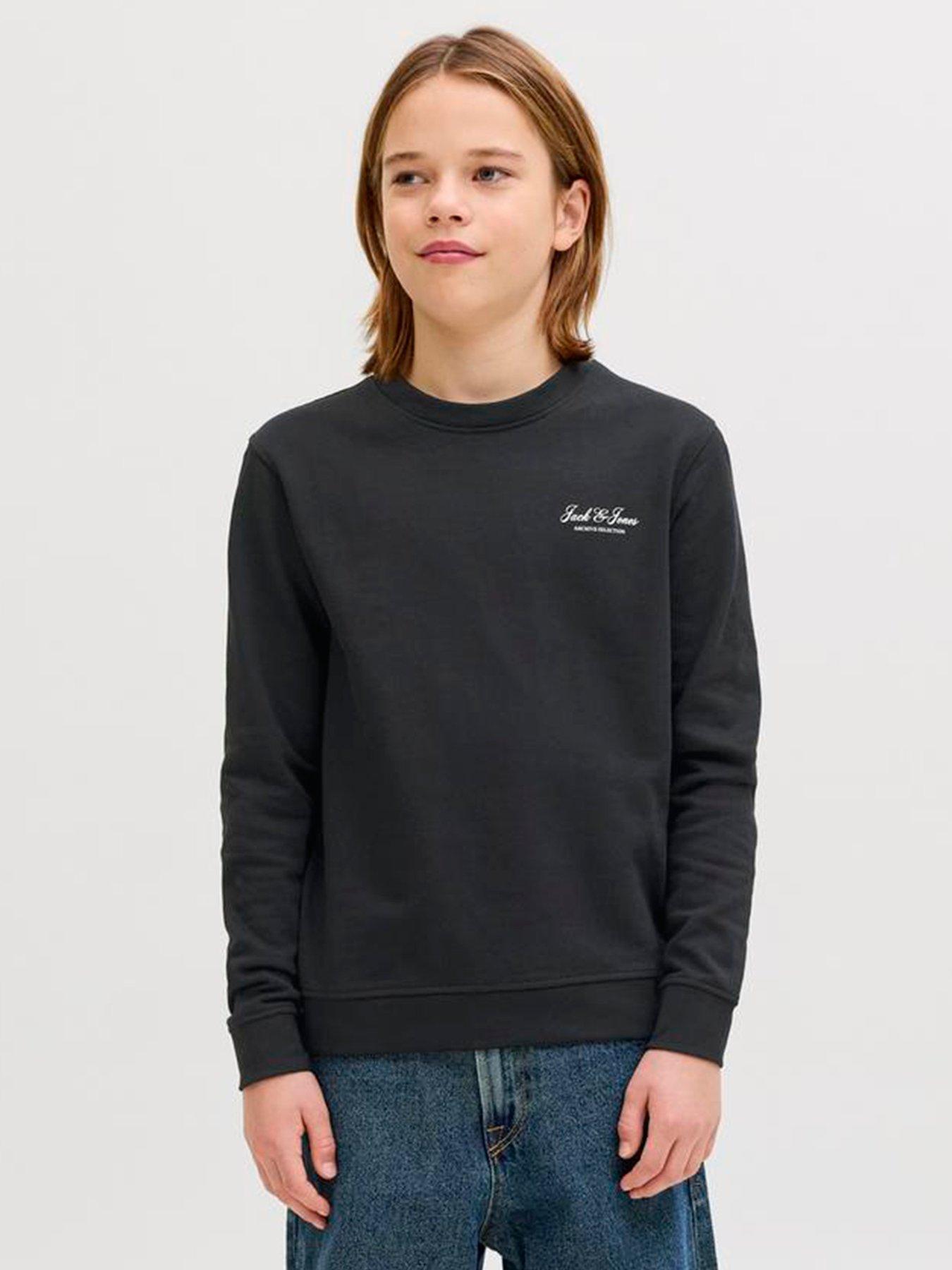 Jack & Jones Junior Boys Archive Graphic Sweatshirt - Black