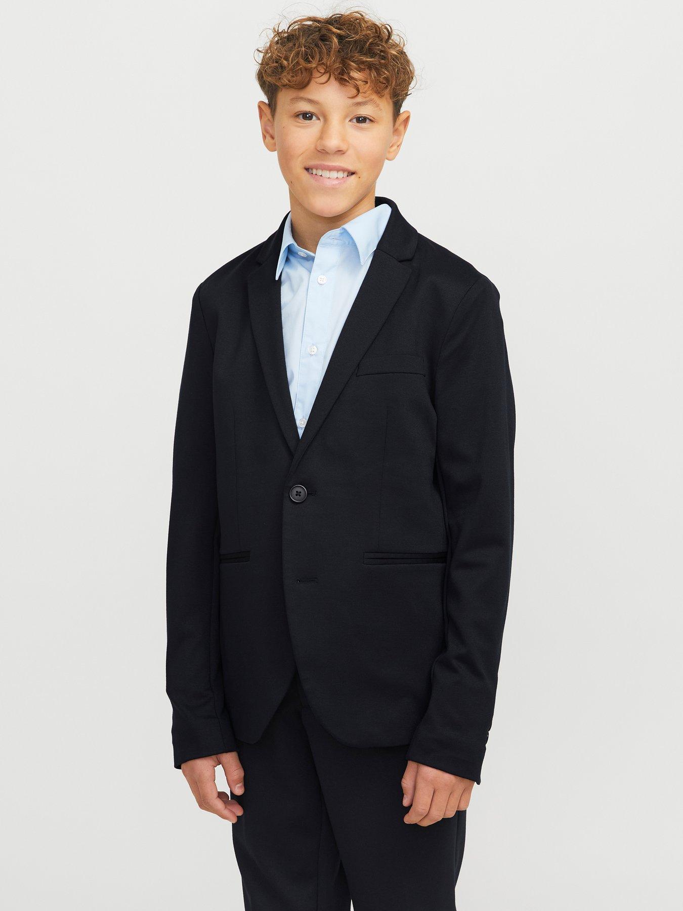 Jack & Jones Junior Boys Jaxon Jersey Suit Blazer - Dark Navy