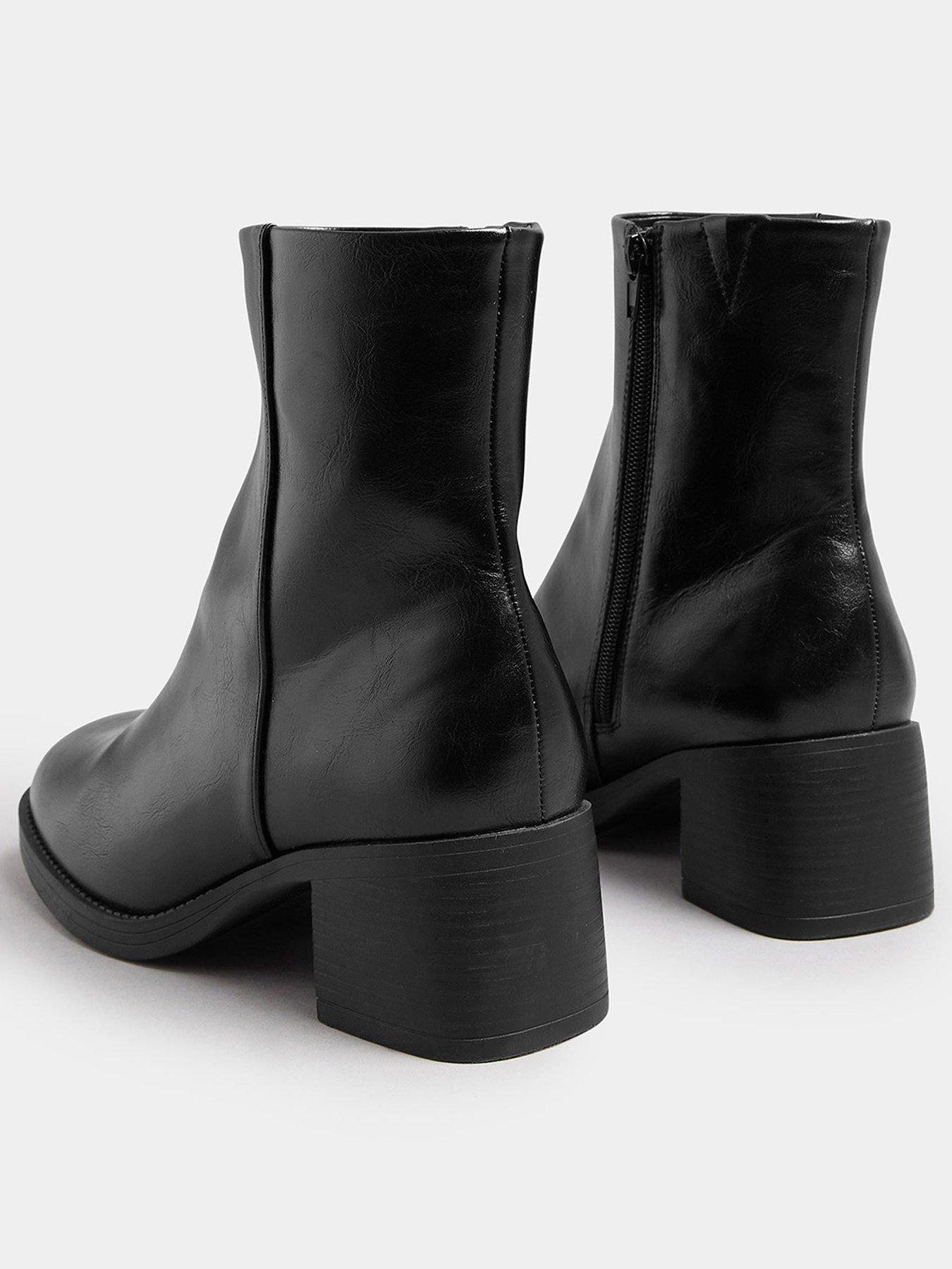 Yours Extra Wide Fit Square Ankle Boot - Black | Littlewoods