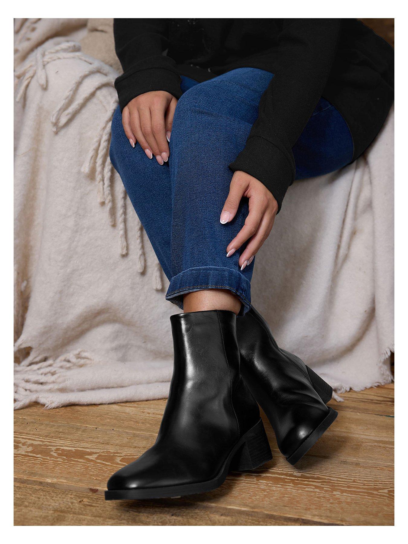  image of yours-wide-fit-square-ankle-boot-black