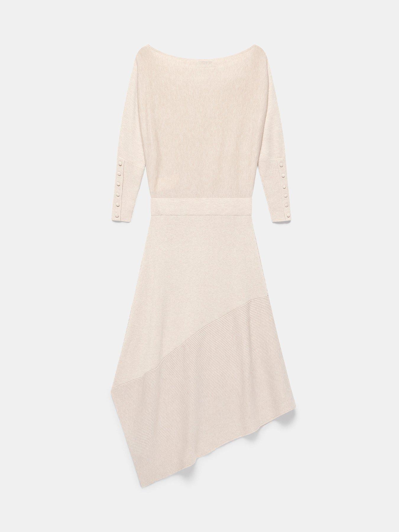  image of mint-velvet-slash-batwing-midi-dress-cream