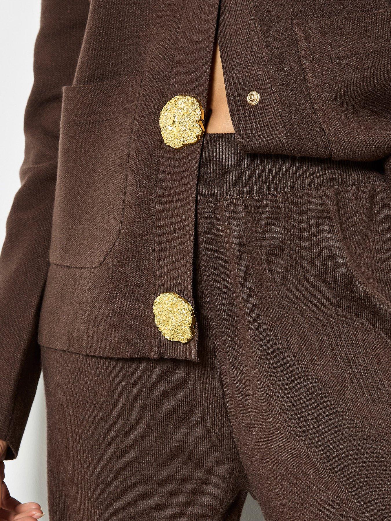  image of apricot-knitted-wide-leg-trousers