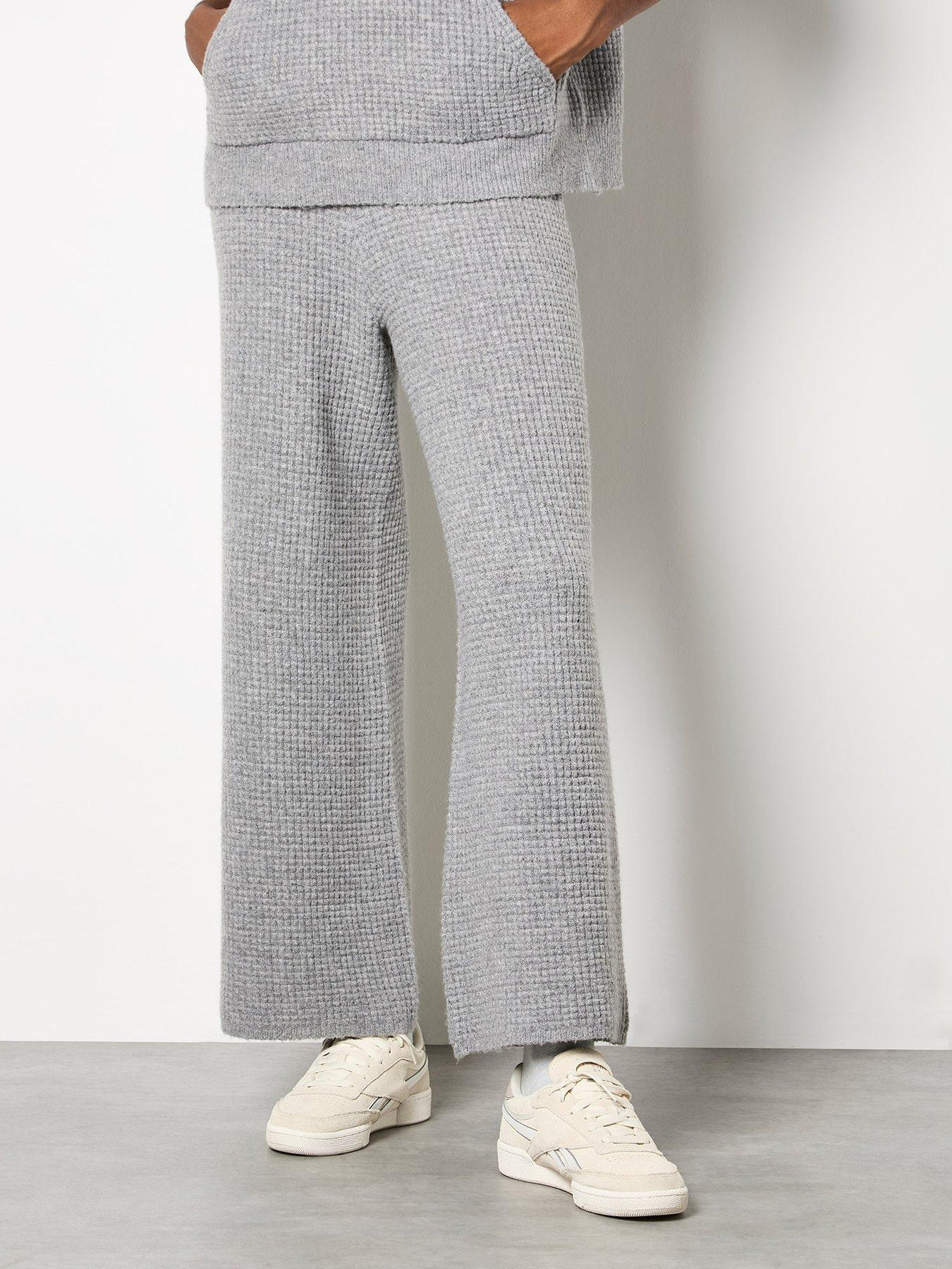 Apricot Waffle Knitted Trouser