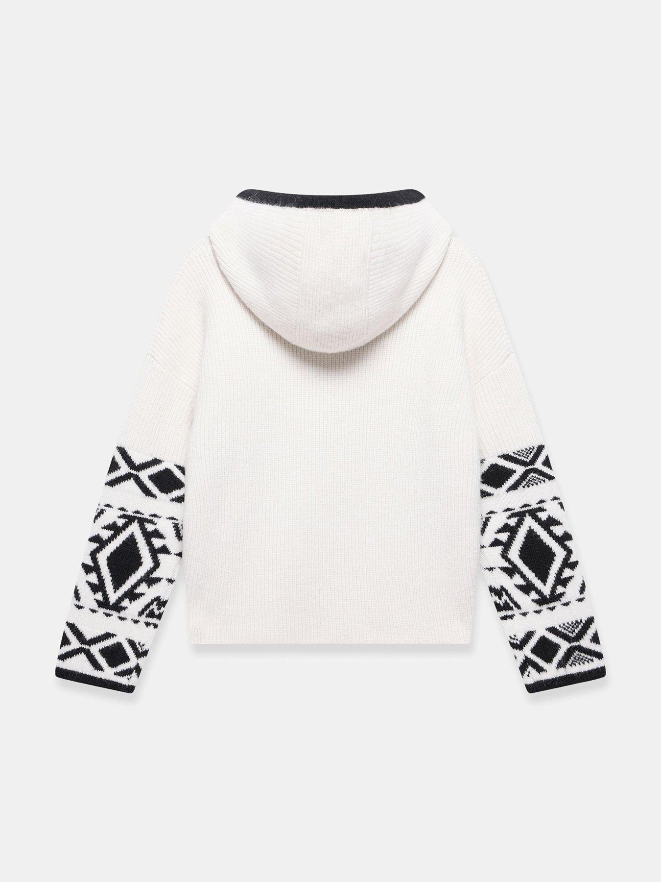  image of mint-velvet-fairisle-knit-hoodie-cream