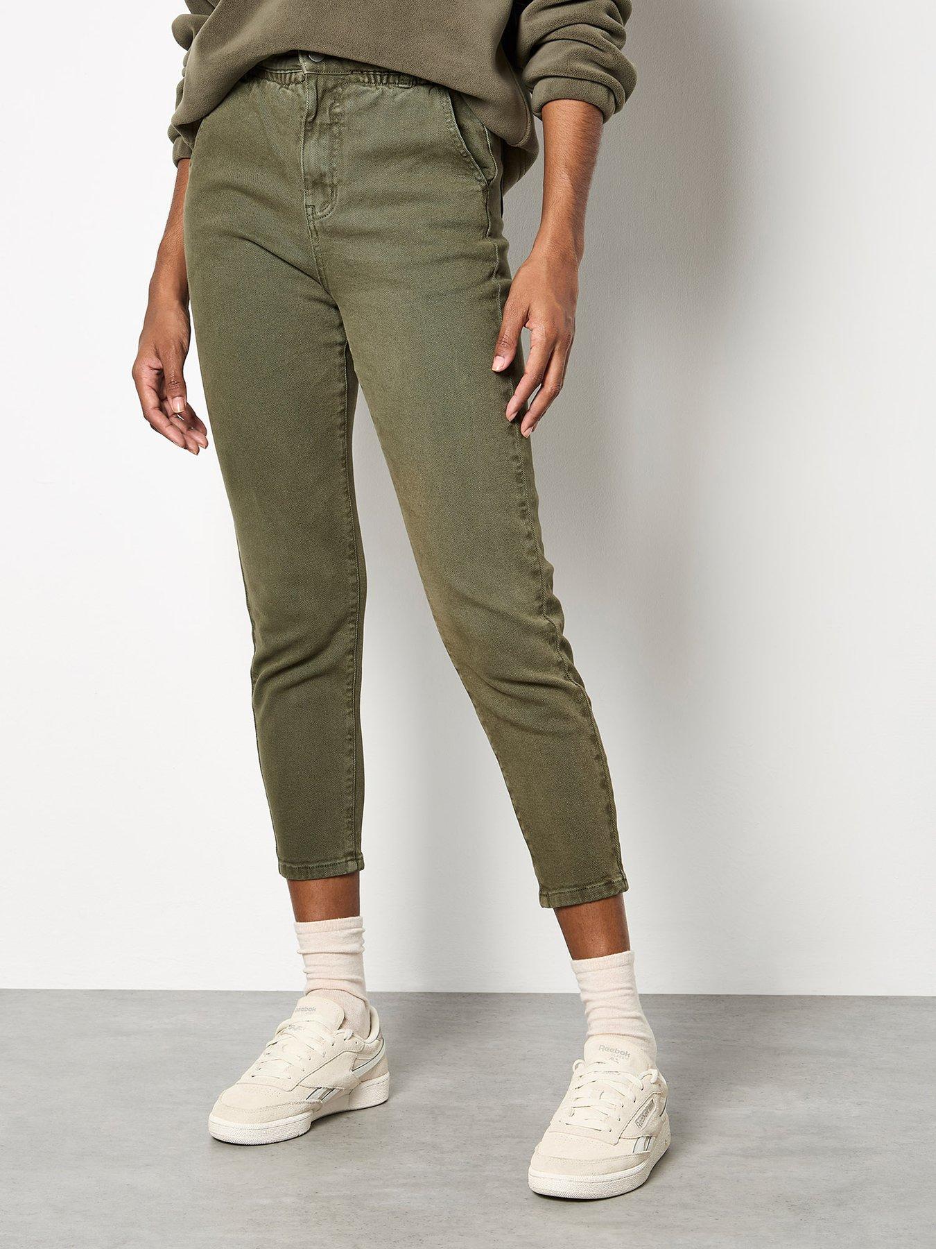 Apricot Freya Paper Bag Waist Crop Jeans