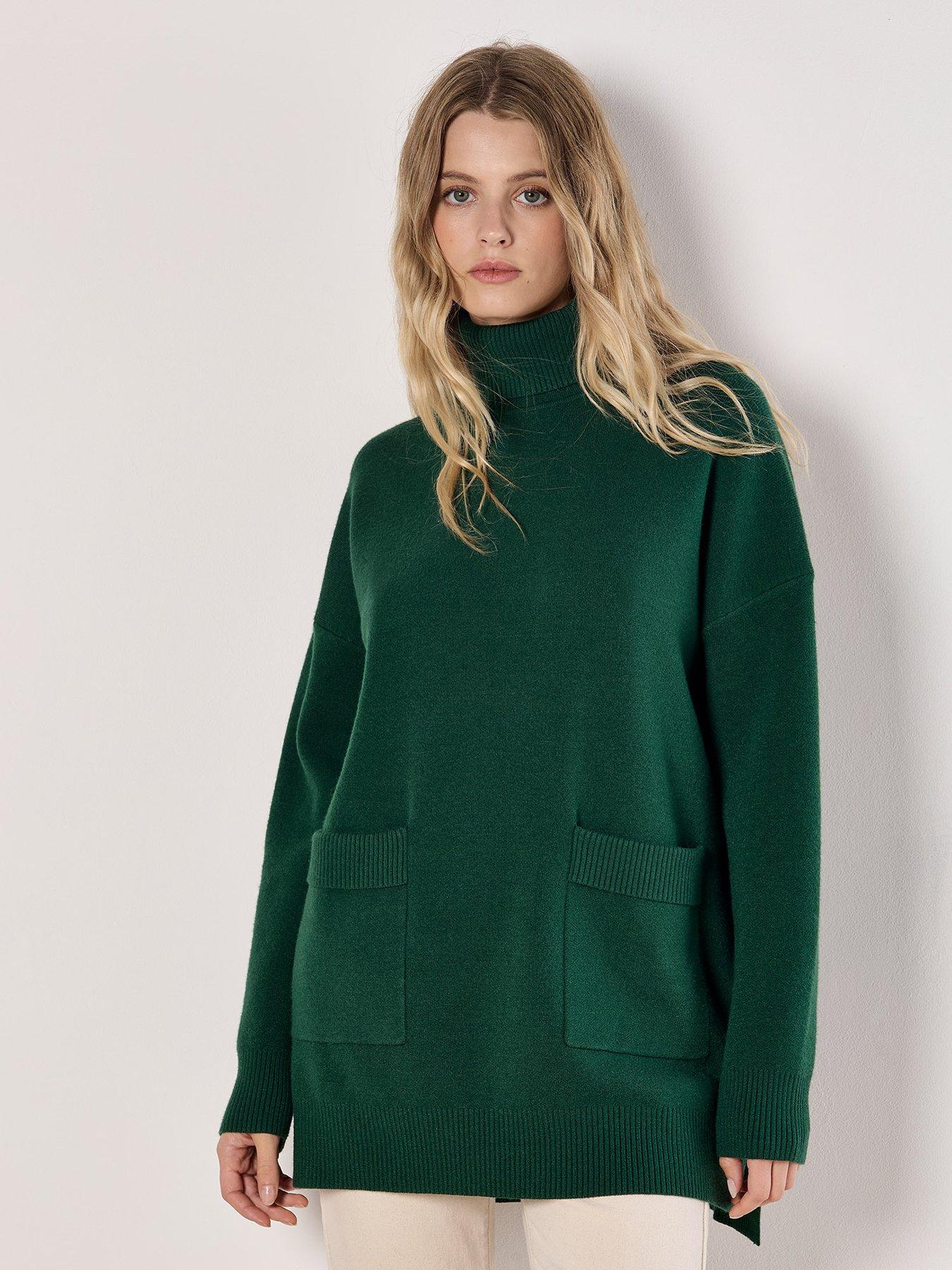  image of apricot-long-sleevednbsproll-neck-jumper