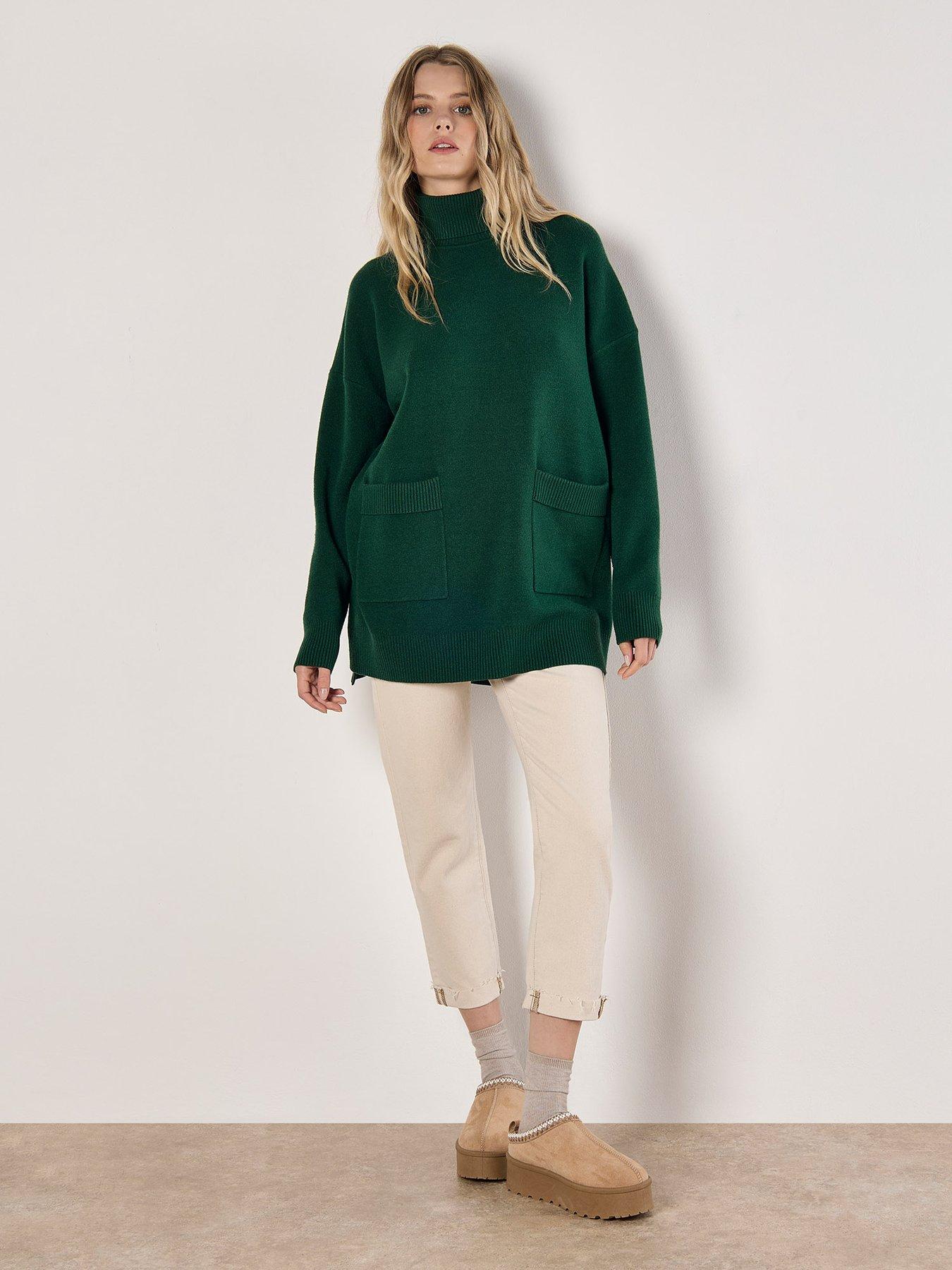  image of apricot-long-sleevednbsproll-neck-jumper