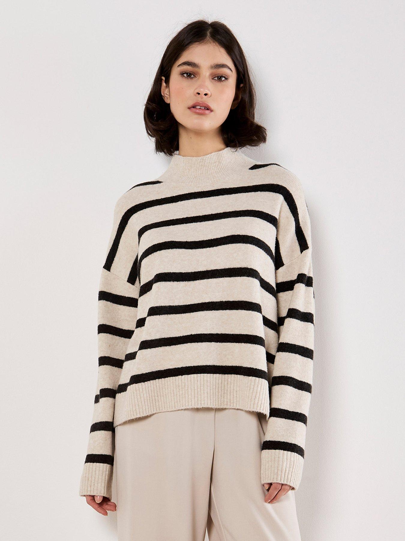 apricot-stripe-drop-should-oversized-jumper