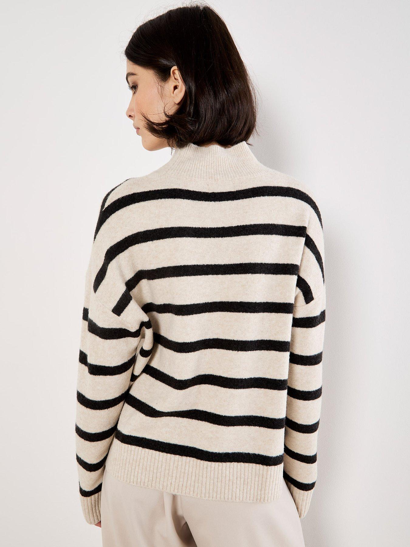 Image 2 of 4 of Apricot Stripe Drop Should Oversized Jumper