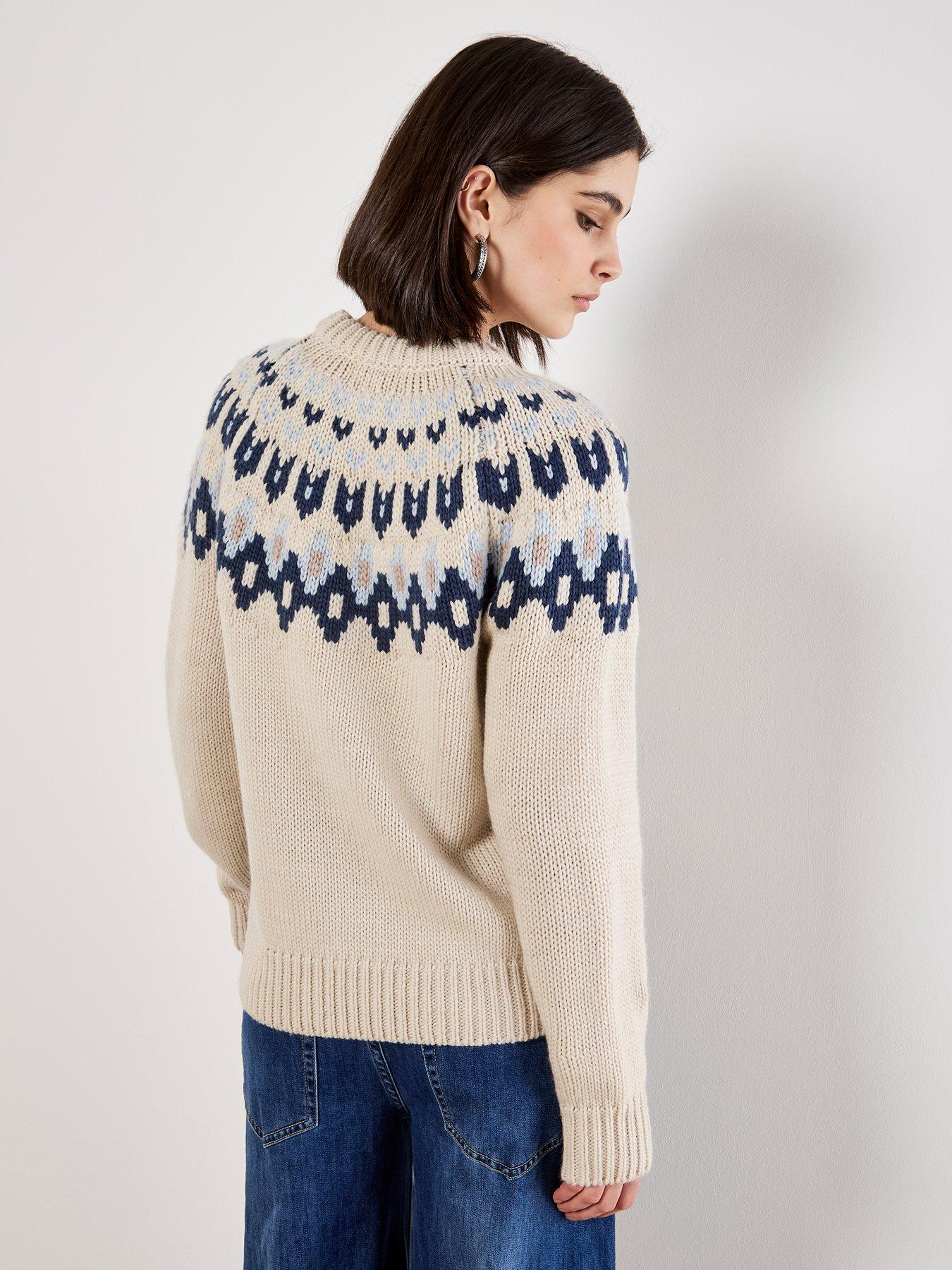  image of apricot-fairisle-crew-neck-jumper