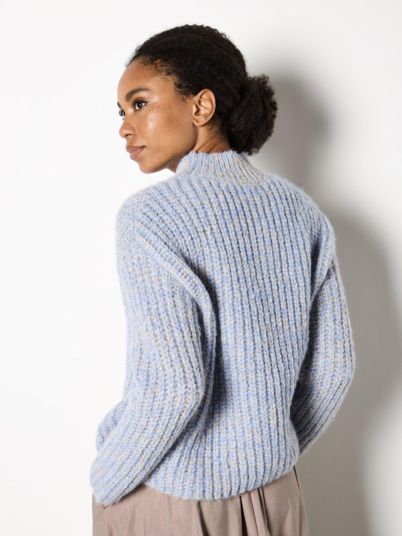  image of apricot-fisherman-knit-mix-yarn-jumper