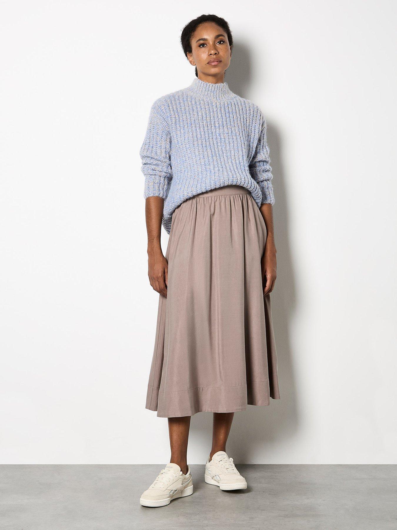  image of apricot-fisherman-knit-mix-yarn-jumper