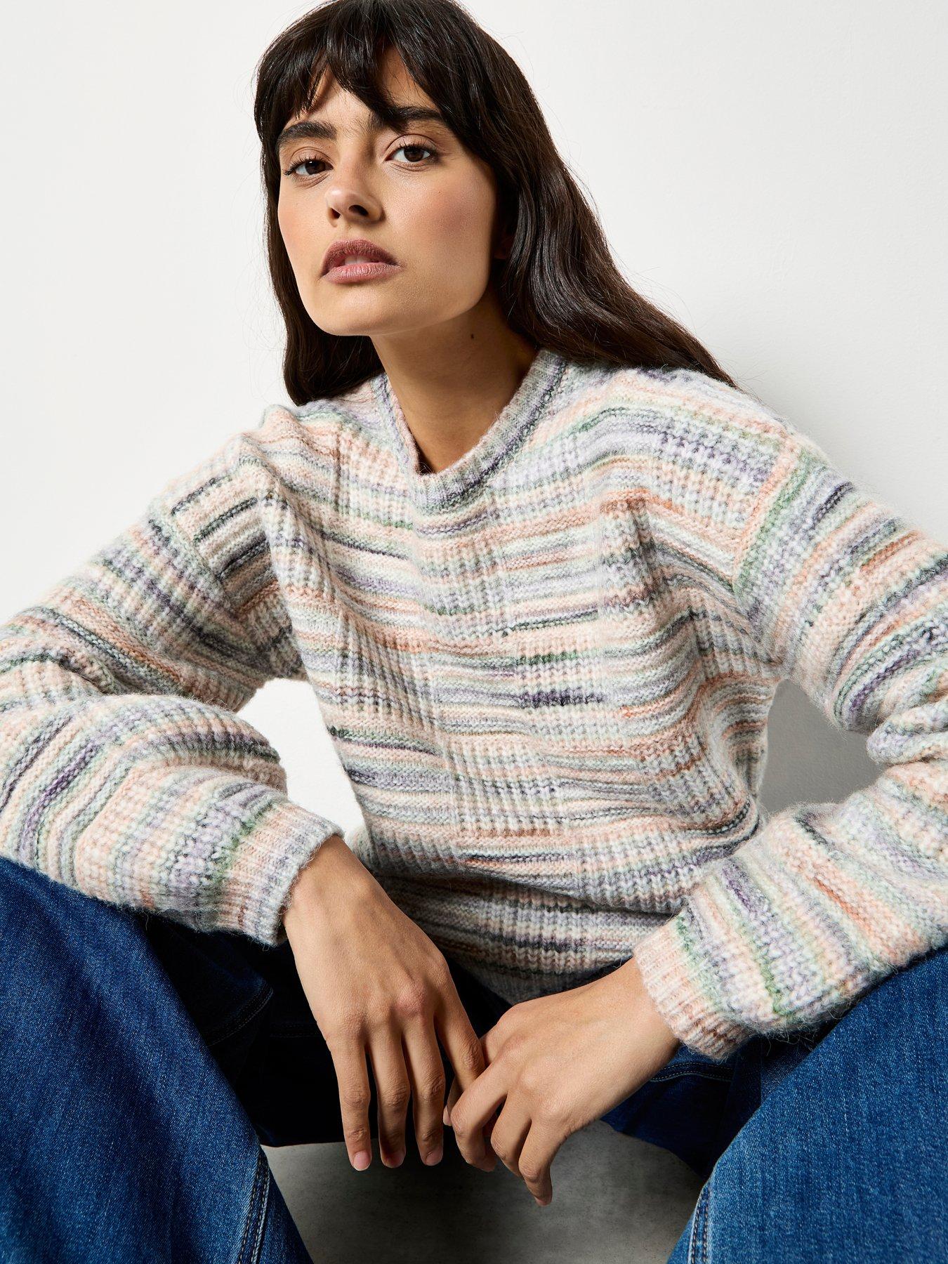 Image 3 of 4 of Apricot Textured Space Dye Scallop Jumper