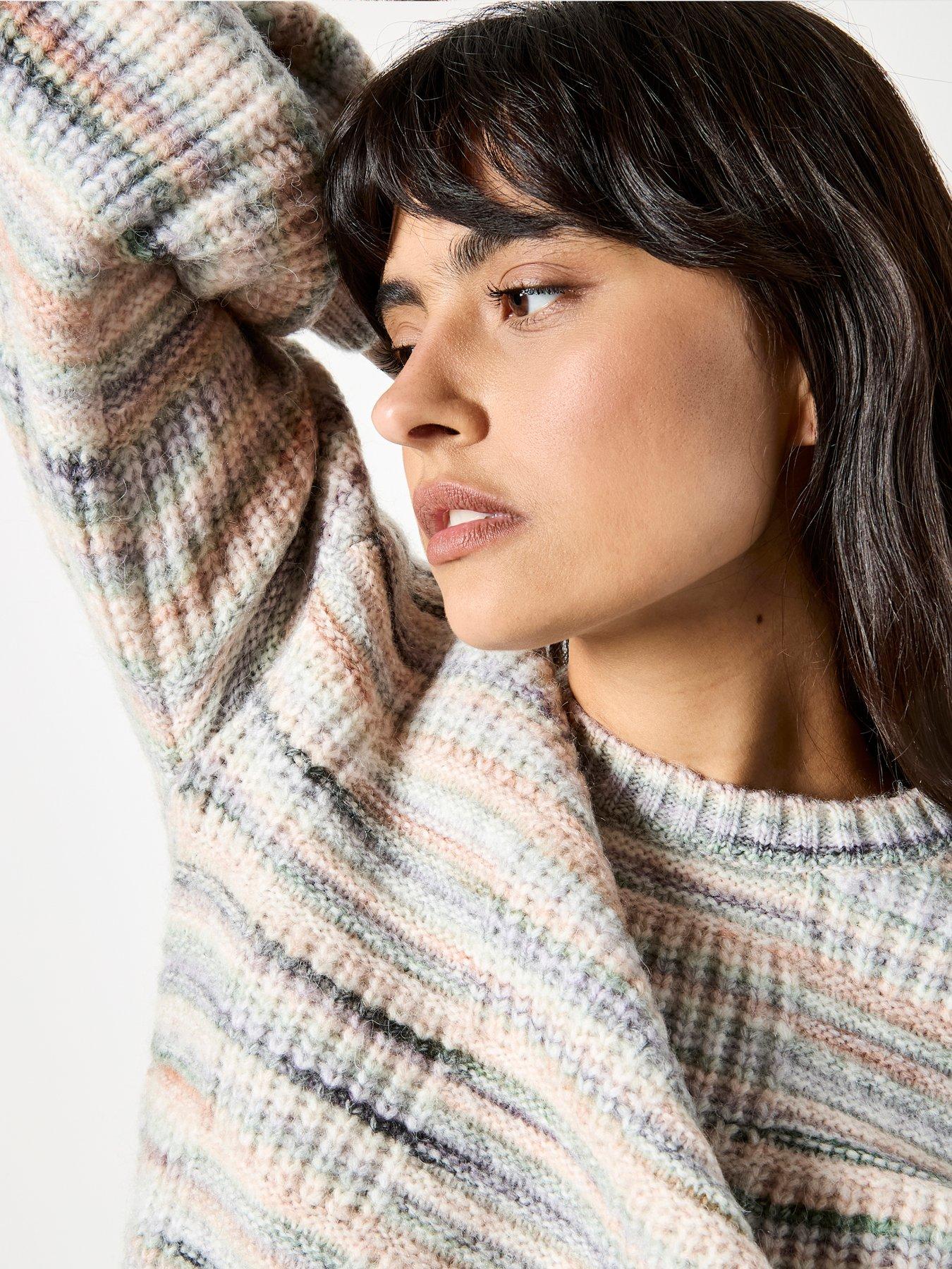 Image 4 of 4 of Apricot Textured Space Dye Scallop Jumper