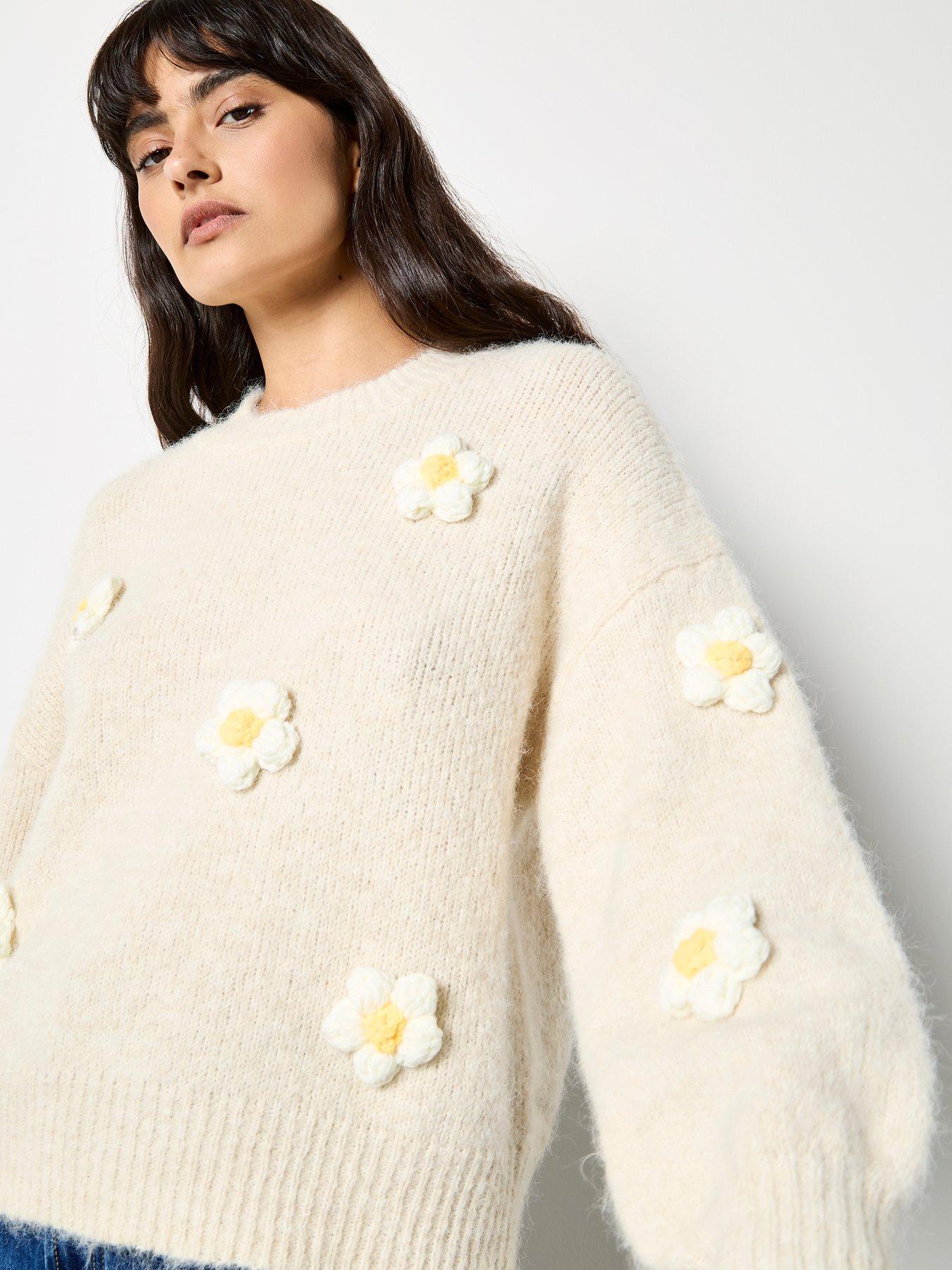 Image 1 of 4 of Apricot 3d Daisy Oversized Jumper