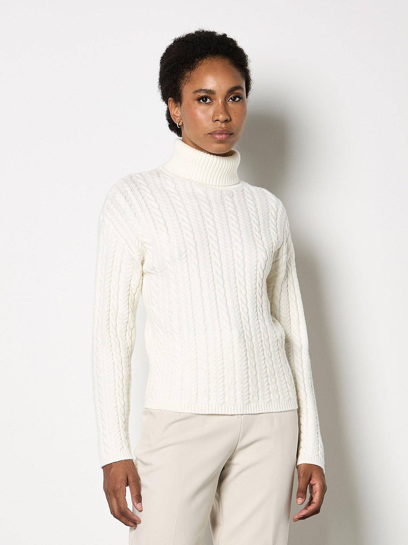 Image 1 of 4 of Apricot Turtle Neck Cable Front Jumper