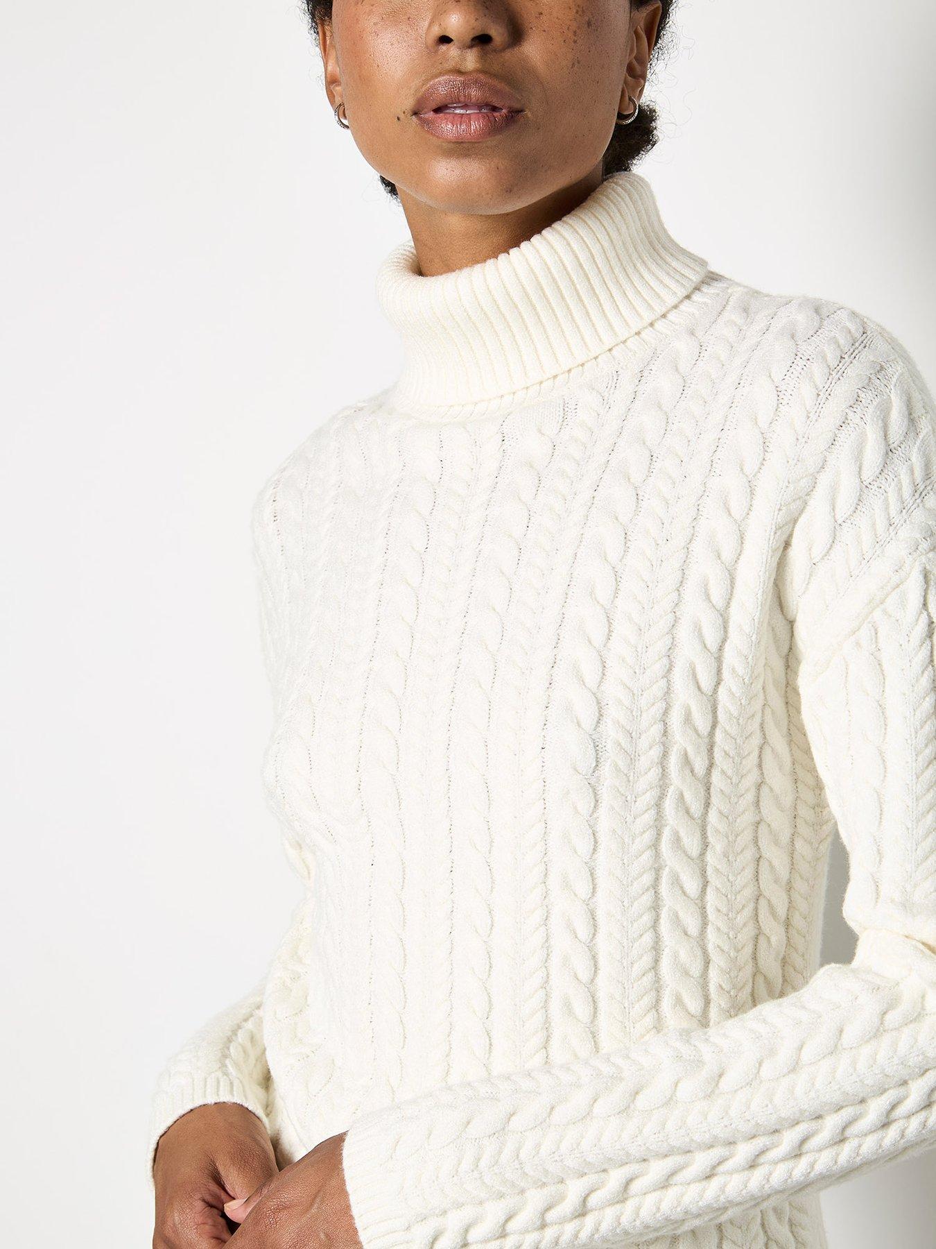 Image 4 of 4 of Apricot Turtle Neck Cable Front Jumper