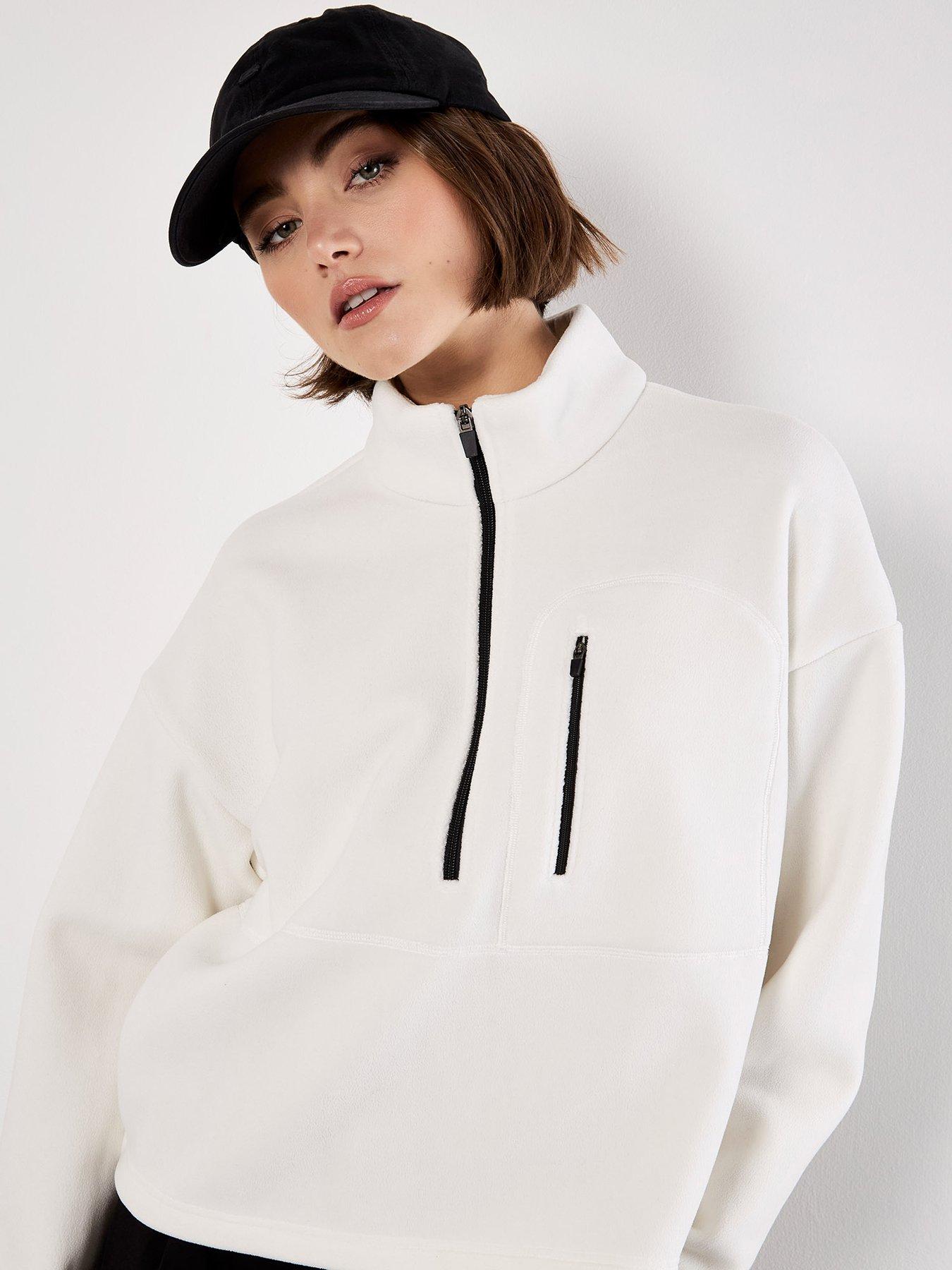  image of apricot-zip-and-pocket-premium-fleece-jumper