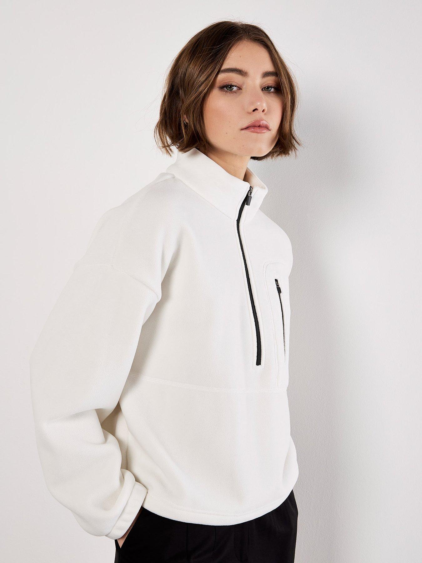  image of apricot-zip-and-pocket-premium-fleece-jumper