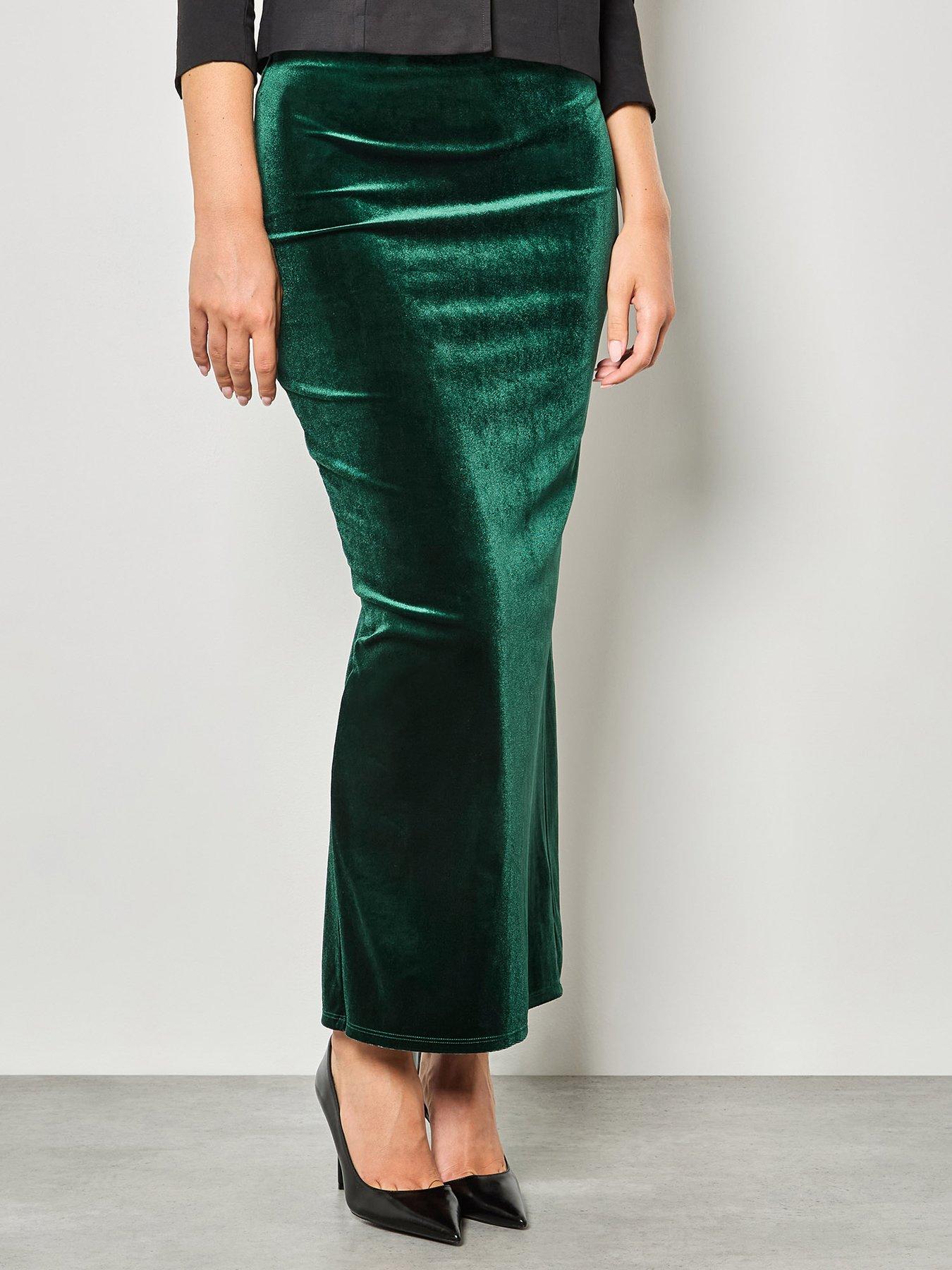  image of apricot-velvet-long-maxi-skirt