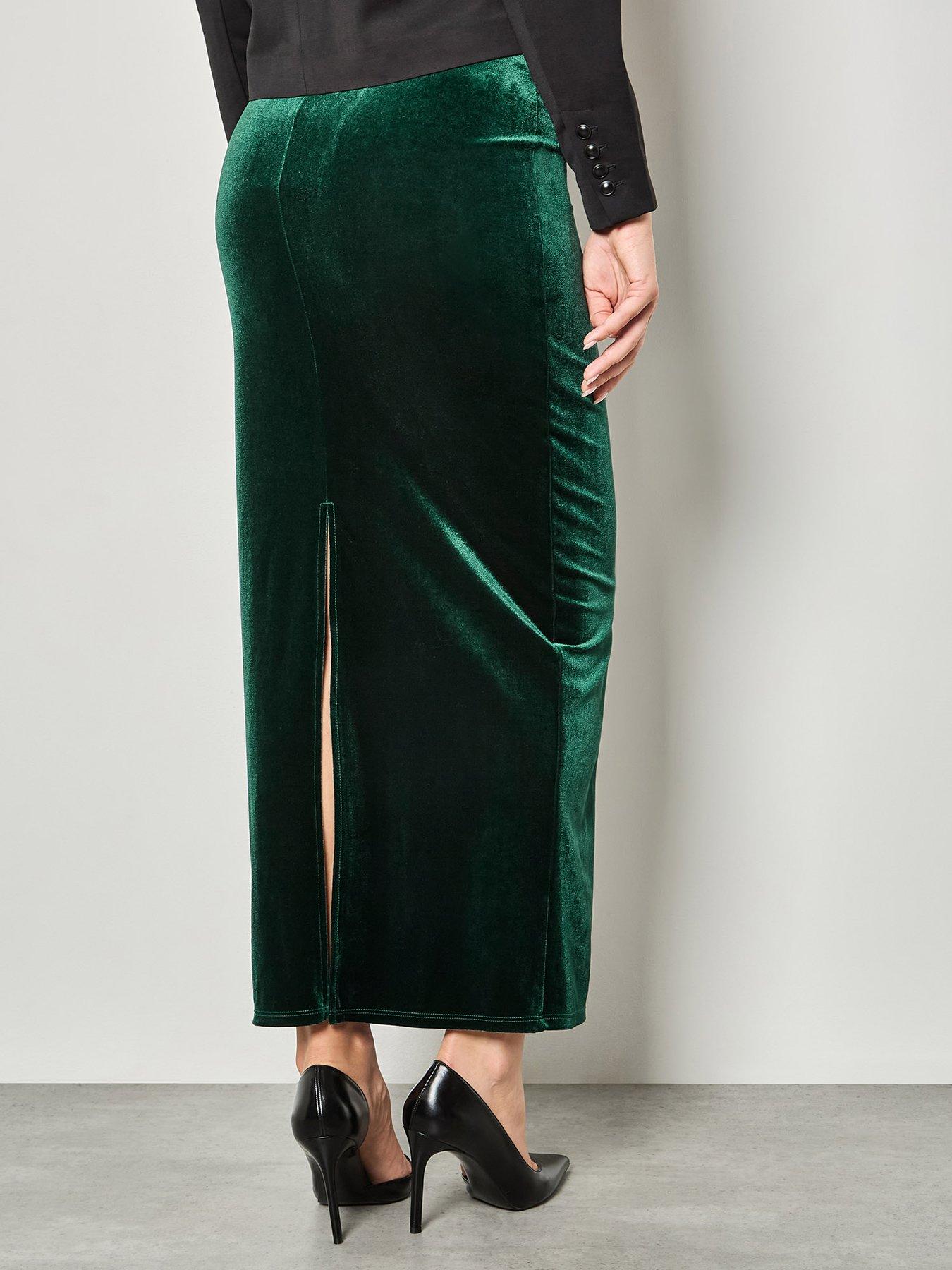  image of apricot-velvet-long-maxi-skirt