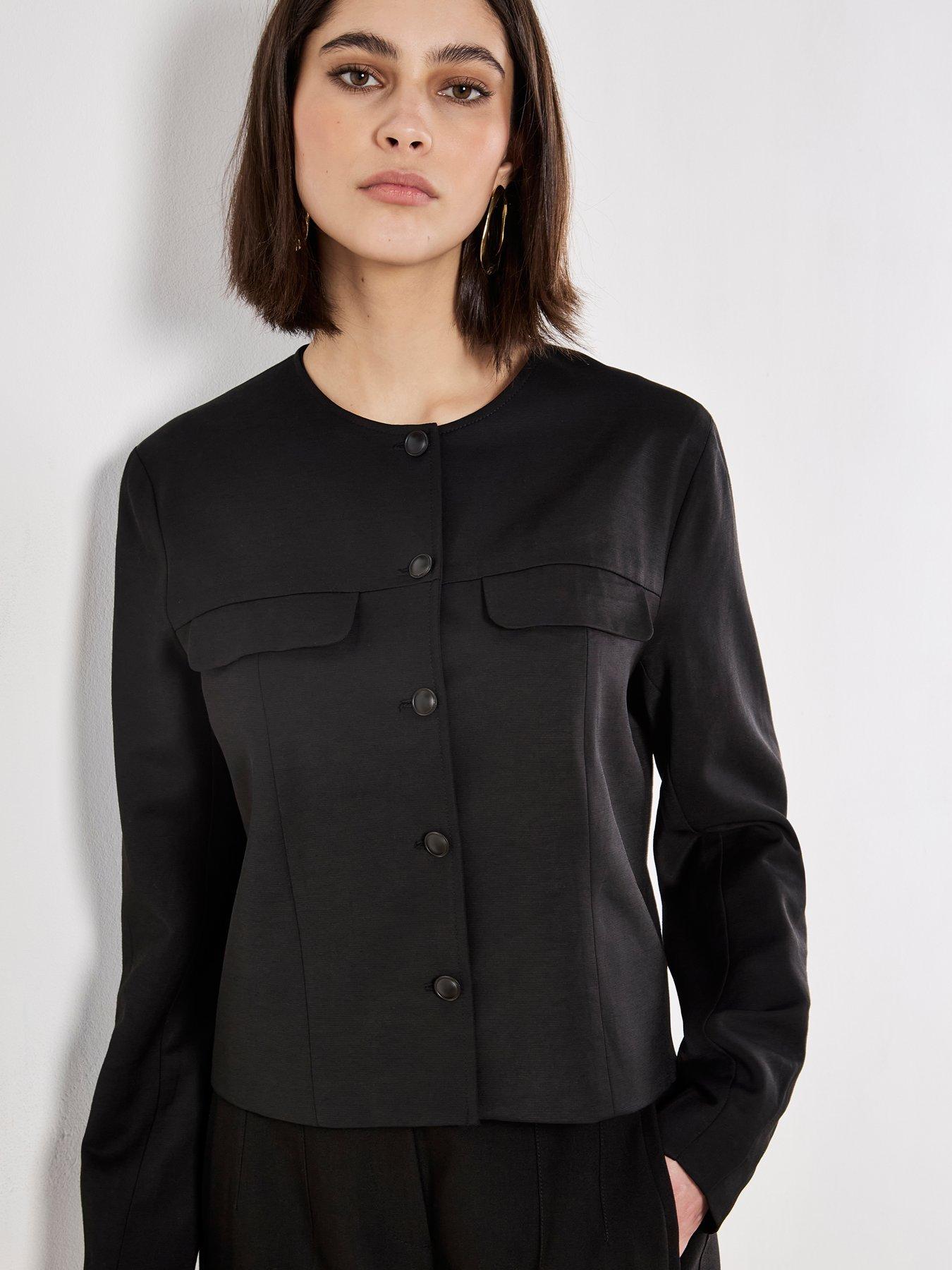Apricot Tailored Clean Neck Jacket