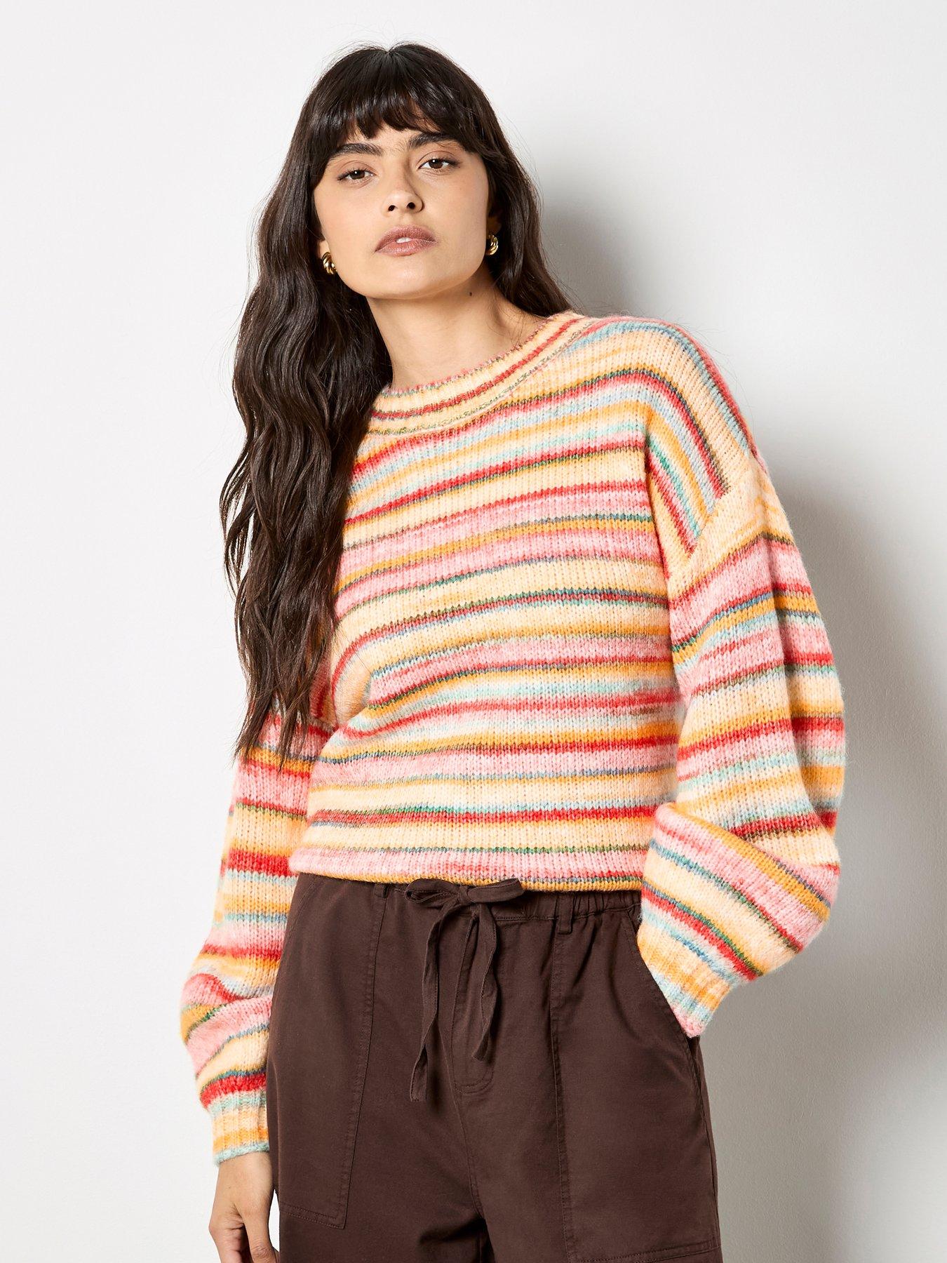 apricot-multicoloured-stripe-jumper