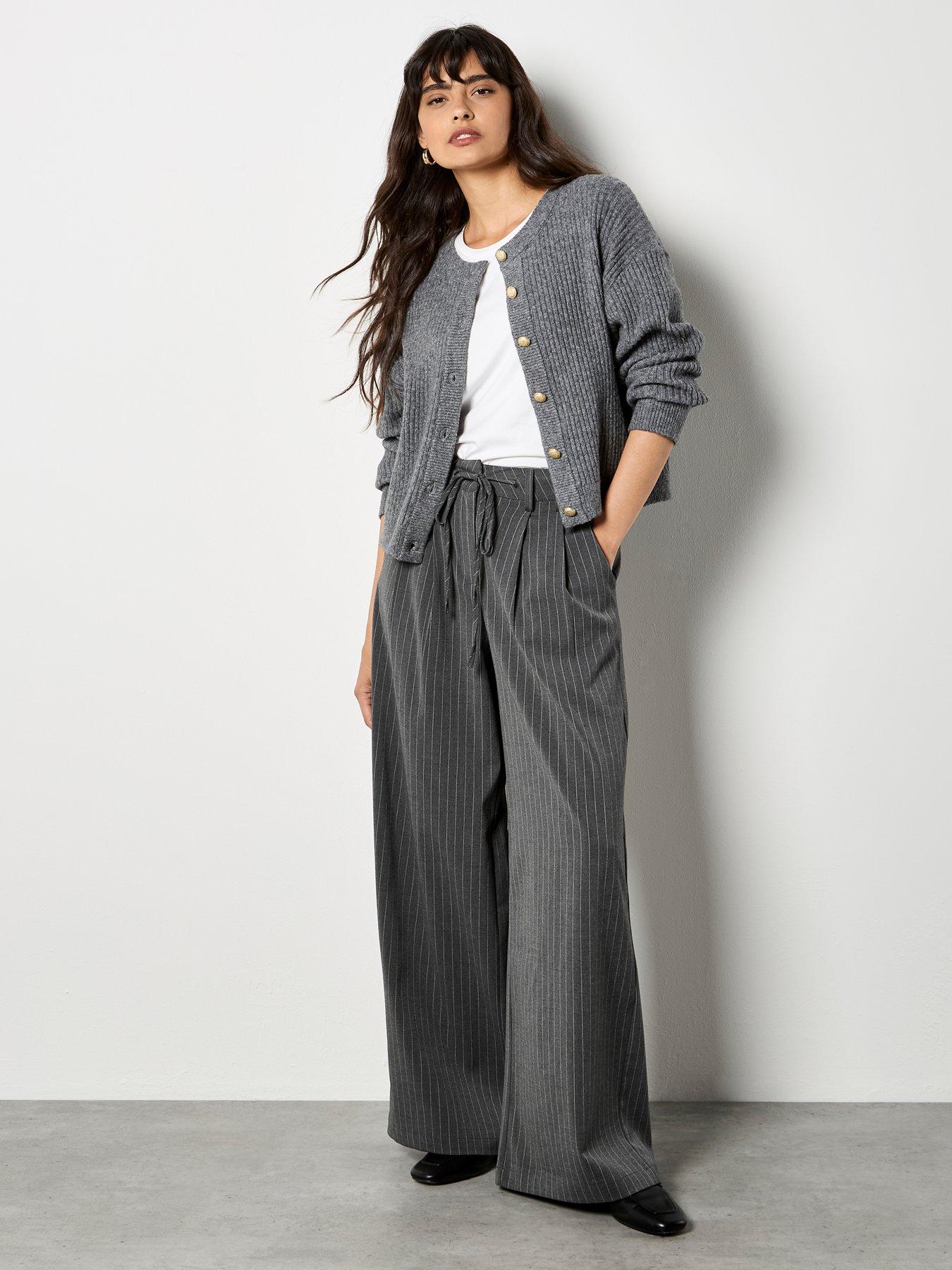 Image 3 of 4 of Apricot Pinstripe Pleat Tailored Trouser