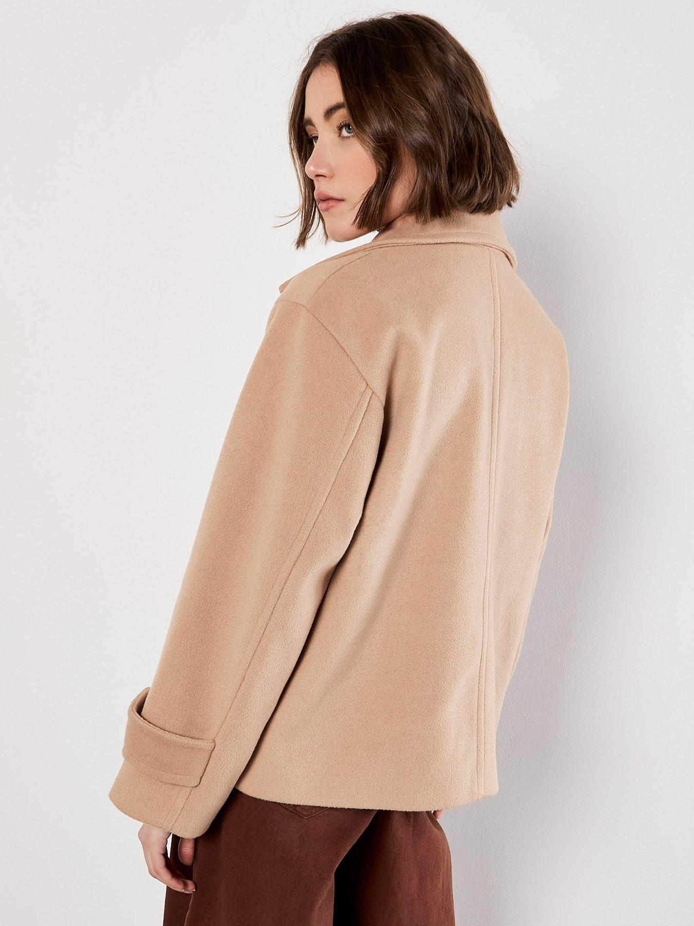 stillFront image of apricot-tailored-short-trench-jacket