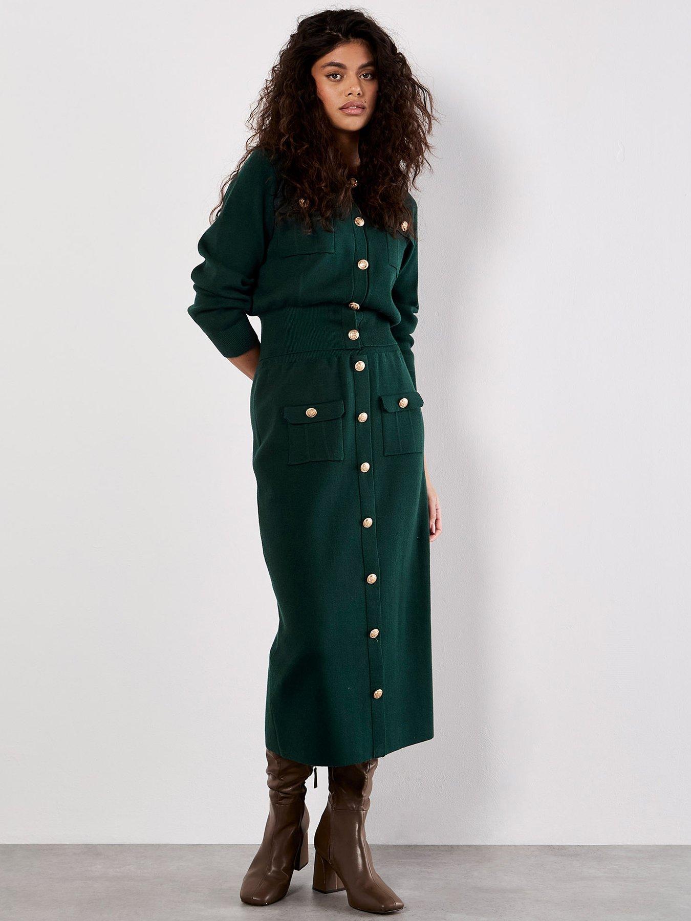  image of apricot-gold-colour-button-knit-cardigan