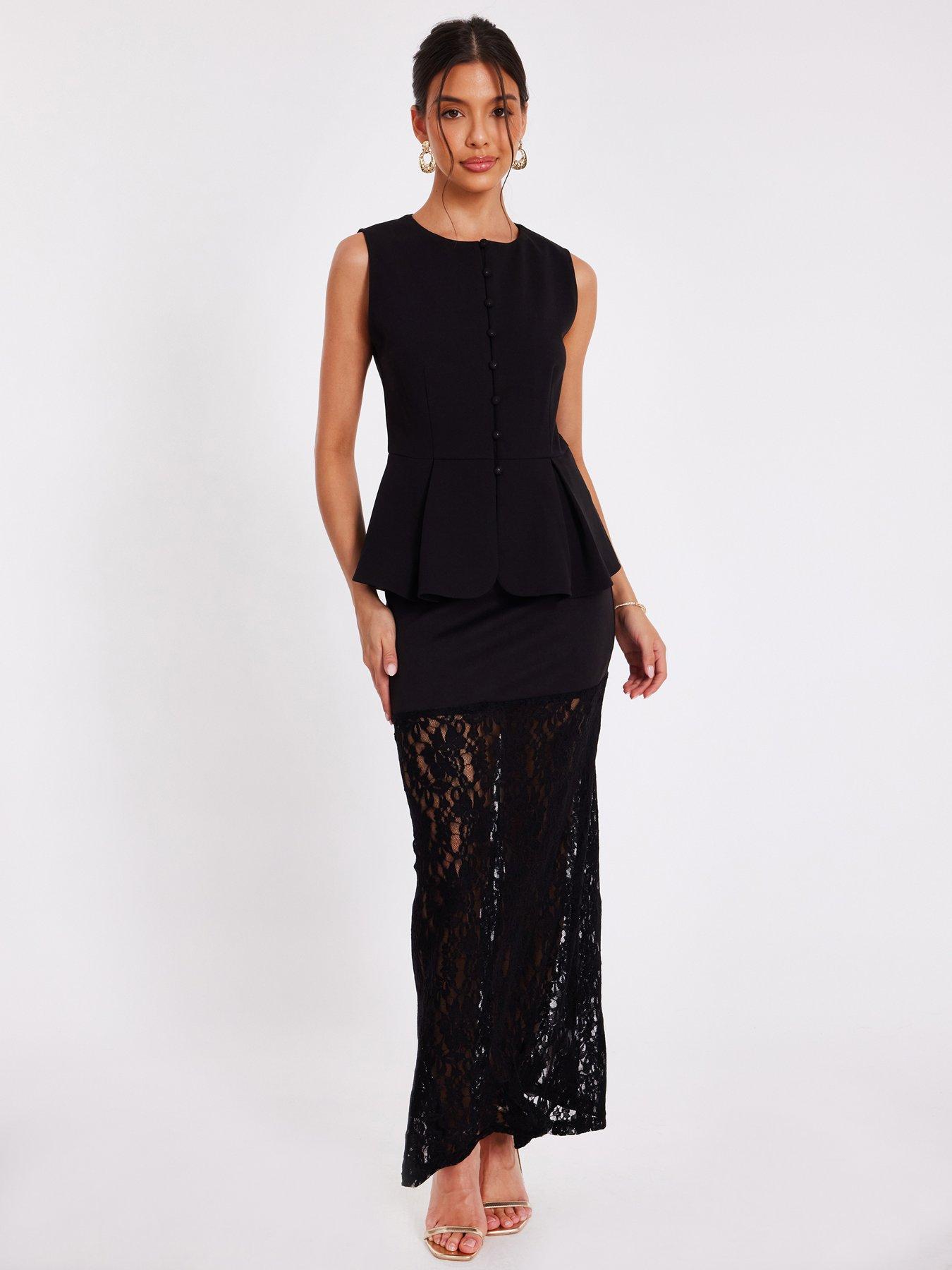 Quiz Black Lace Midaxi Skirt