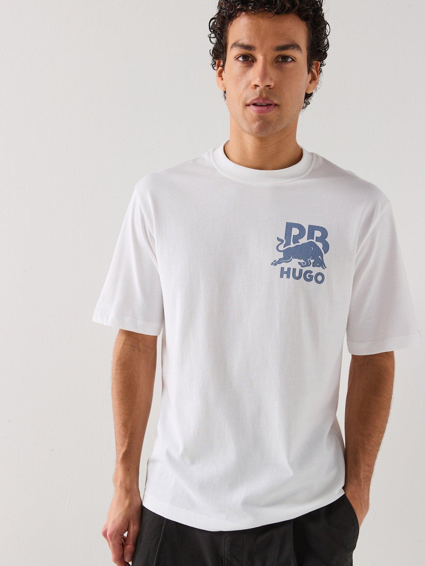 HUGO HUGO X RB Delel Relaxed Fit Pixel Logo T-Shirt - White