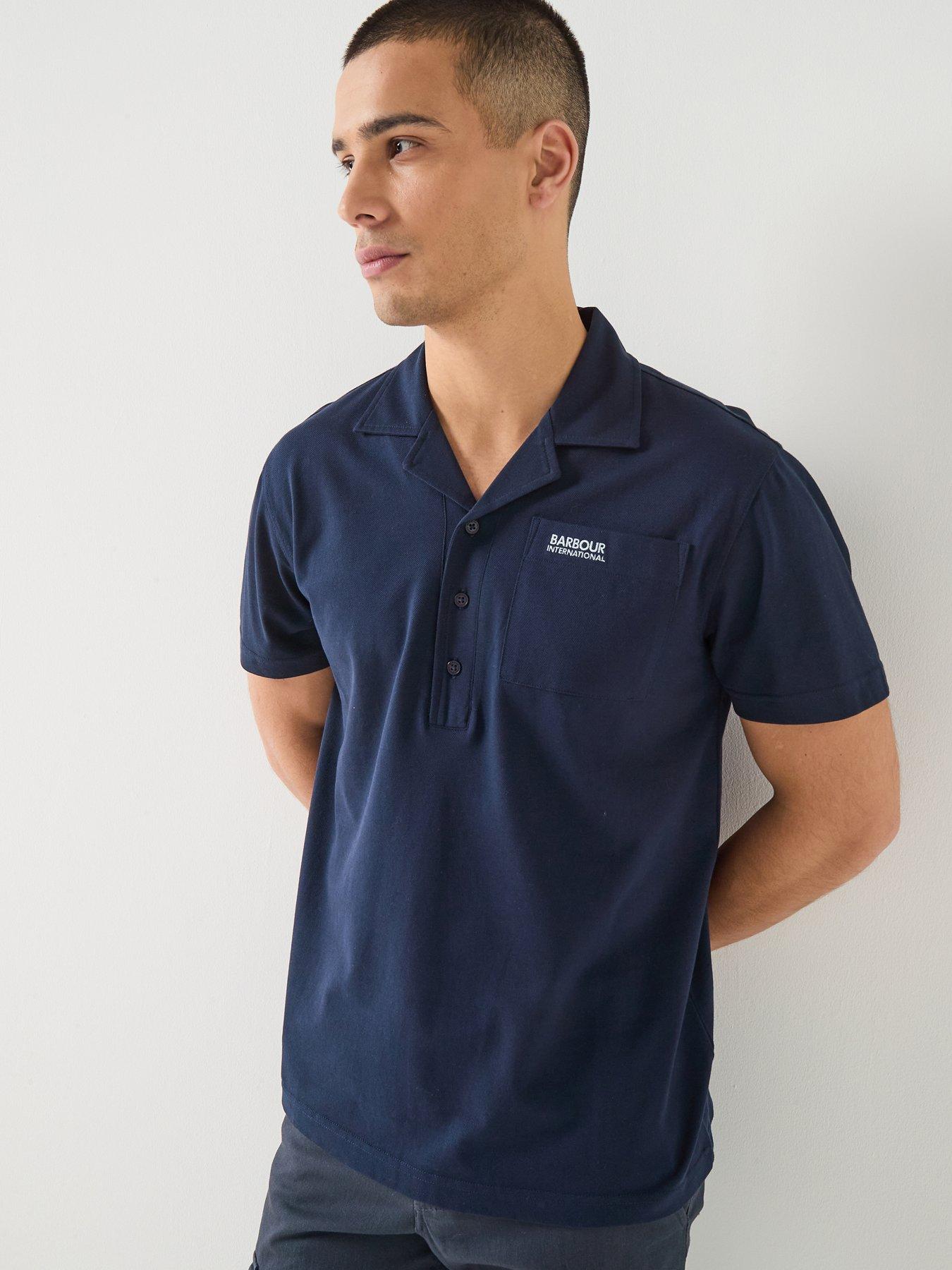 Barbour International Seurat Revere Collar Polo Shirt - Navy