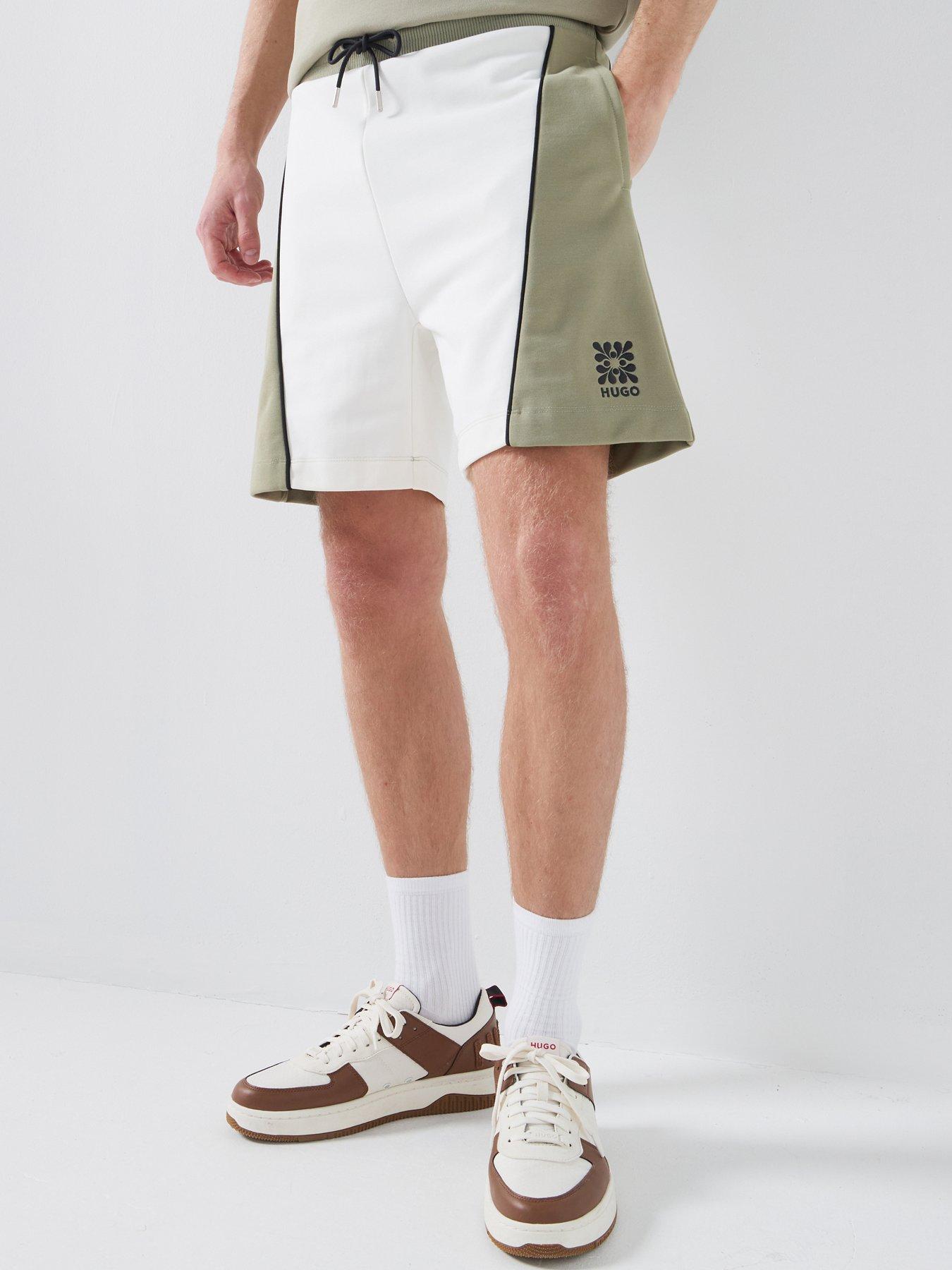 HUGO Darynto Regular Fit Colourblock Jersey Shorts - Light Green