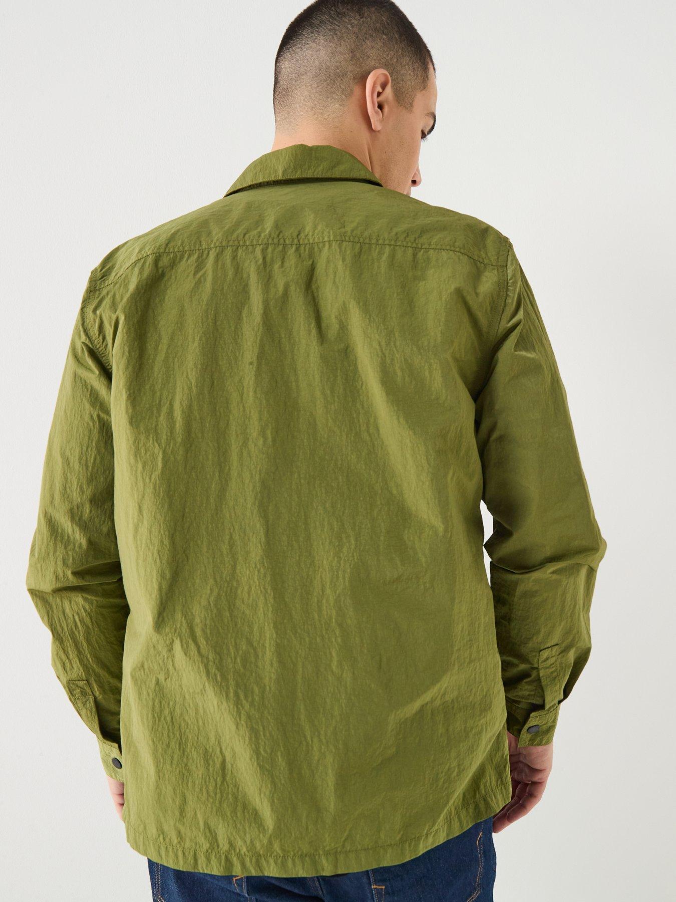 Image 2 of 6 of Barbour International Inline Crinkle Overshirt - Olive Green