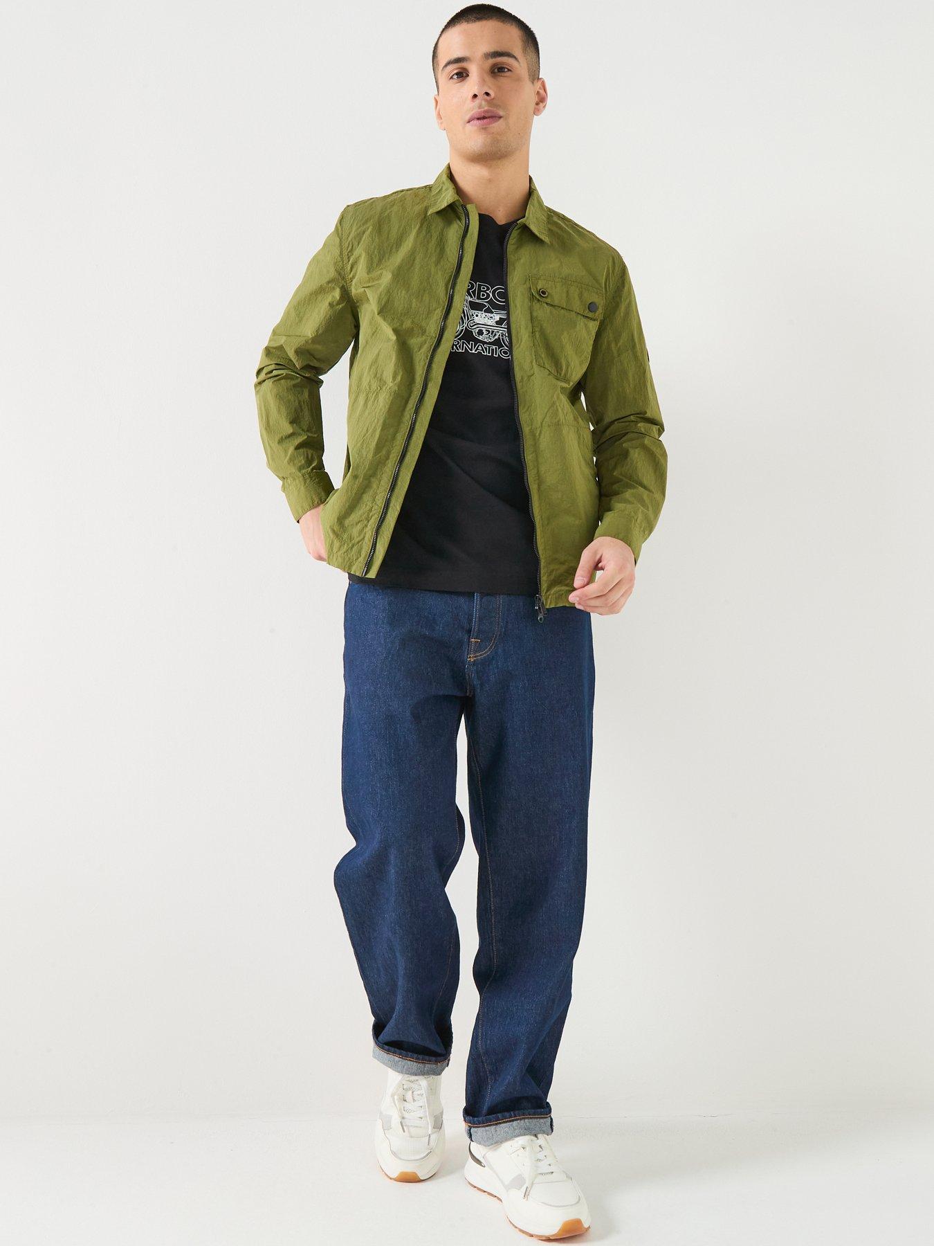 Image 6 of 6 of Barbour International Inline Crinkle Overshirt - Olive Green