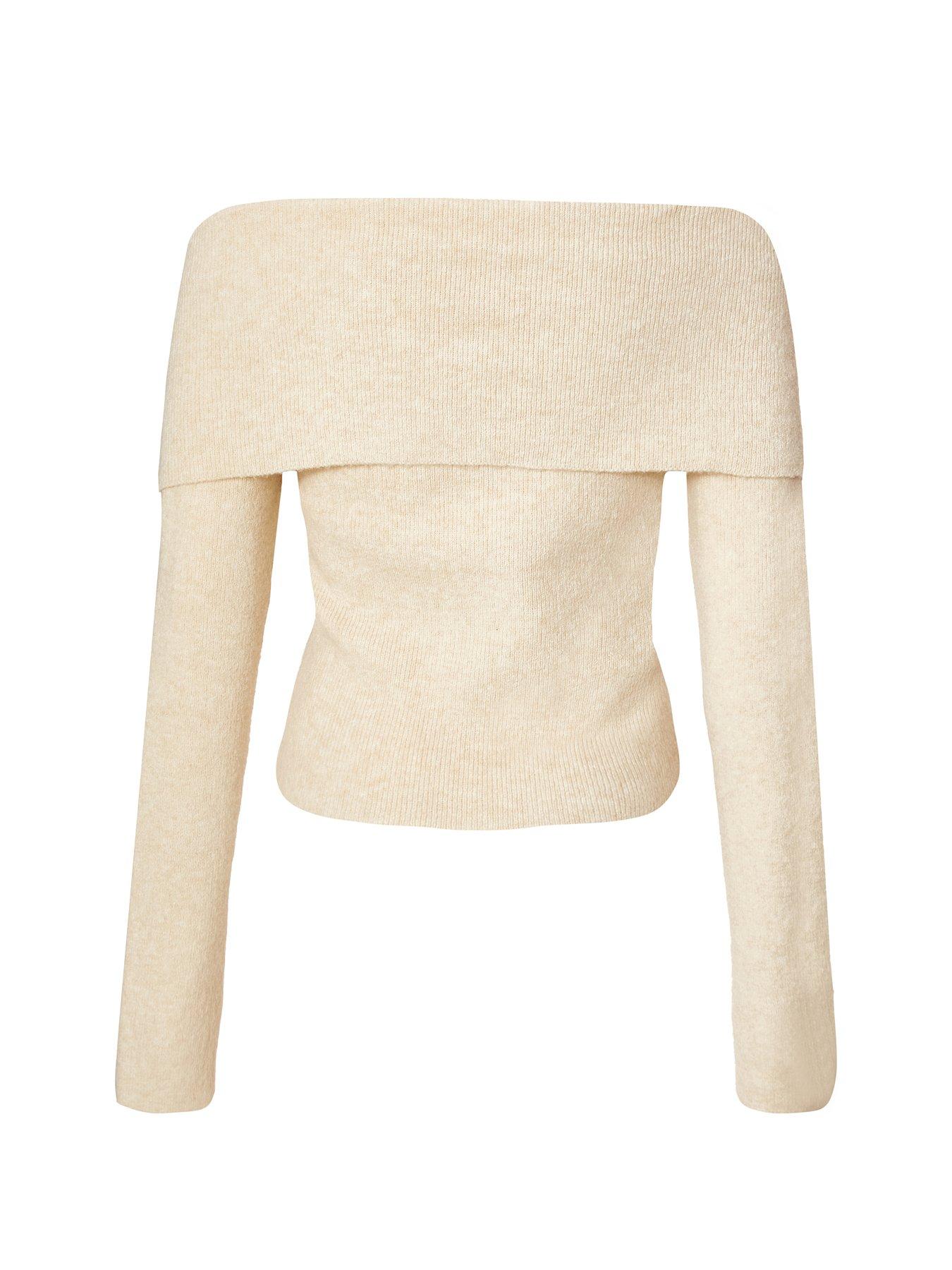 Image 5 of 6 of Quiz Stone Bardot Chain Front Jumper