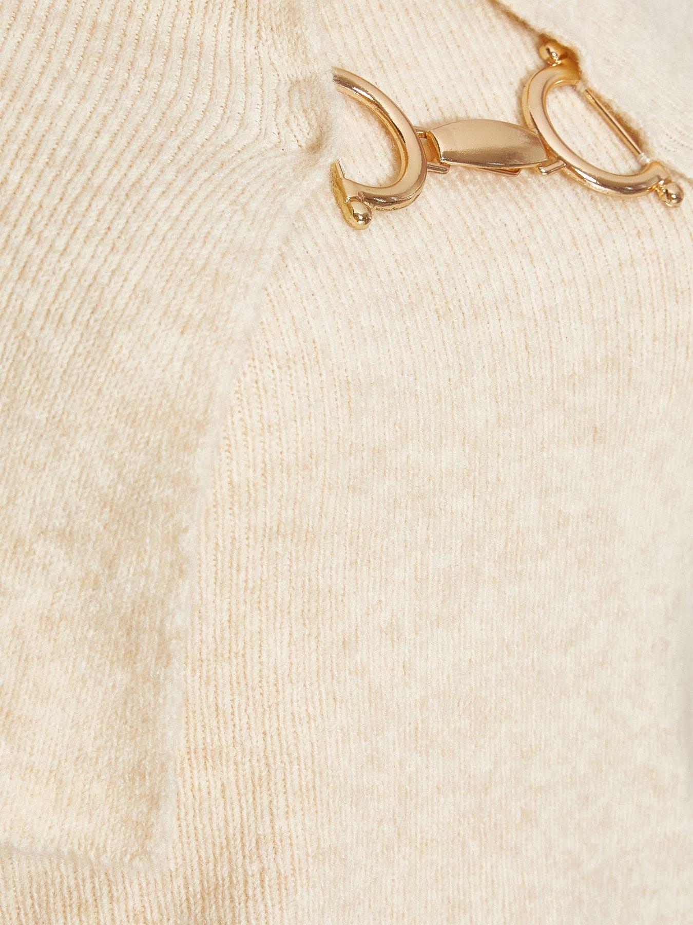 Image 6 of 6 of Quiz Stone Bardot Chain Front Jumper