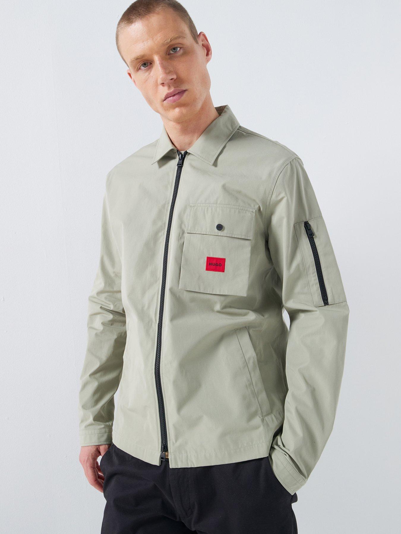 Image 1 of 6 of HUGO Emmond Oversize Fit Overshirt - Light Green
