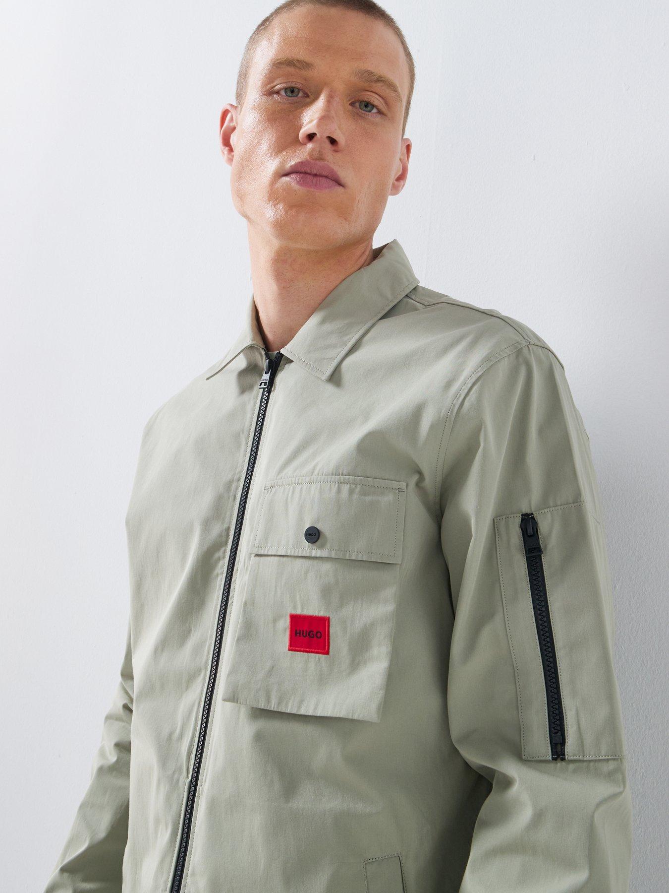 Image 4 of 6 of HUGO Emmond Oversize Fit Overshirt - Light Green