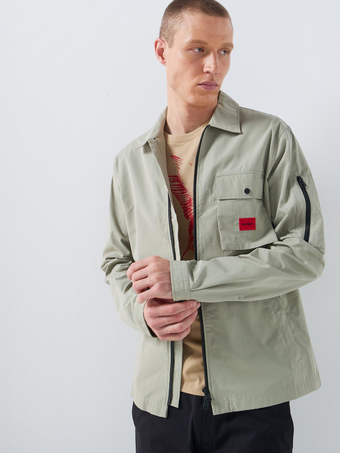 Image 5 of 6 of HUGO Emmond Oversize Fit Overshirt - Light Green